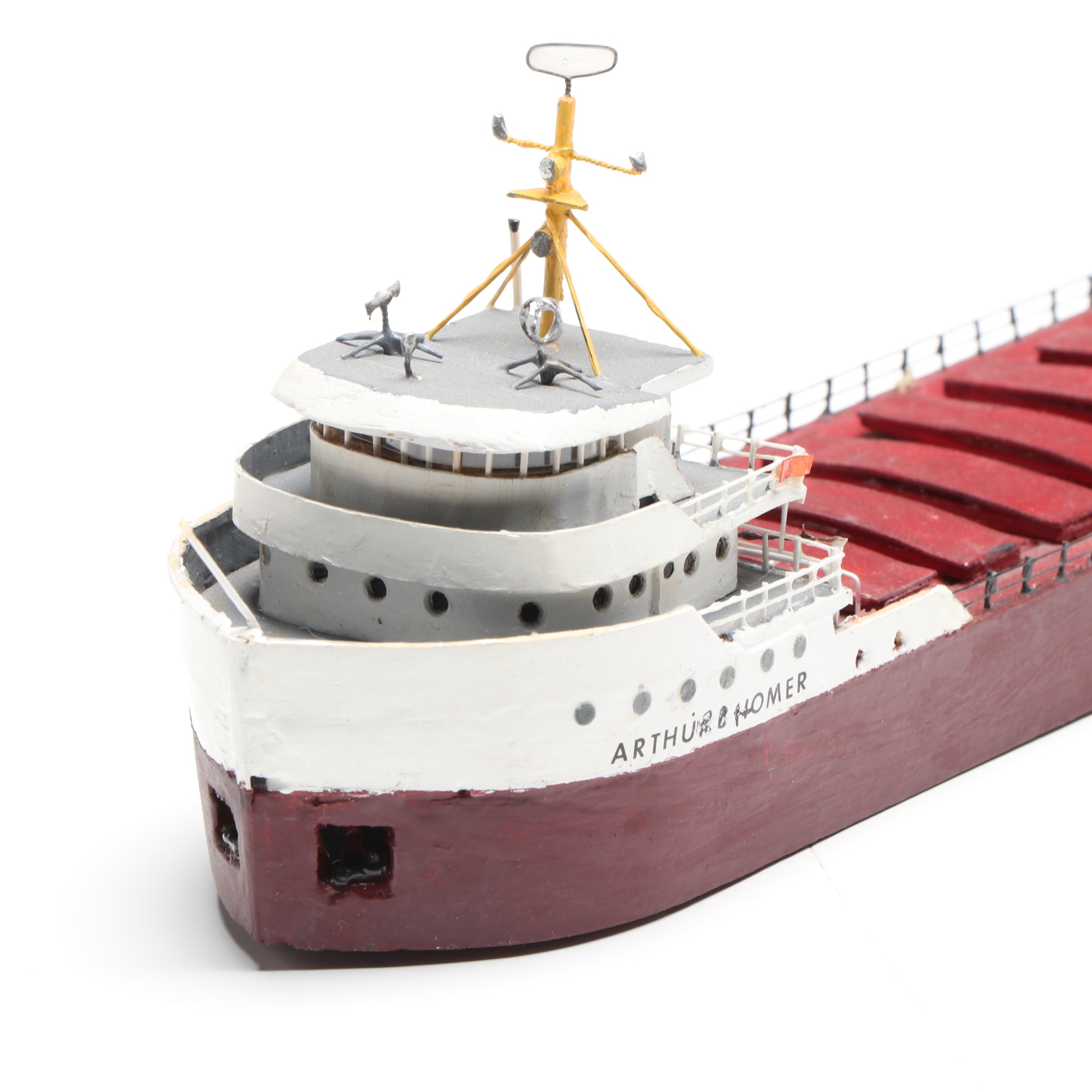 Arthur B. Homer Handcrafted Wooden Bulk Carrier Freighter, 1981