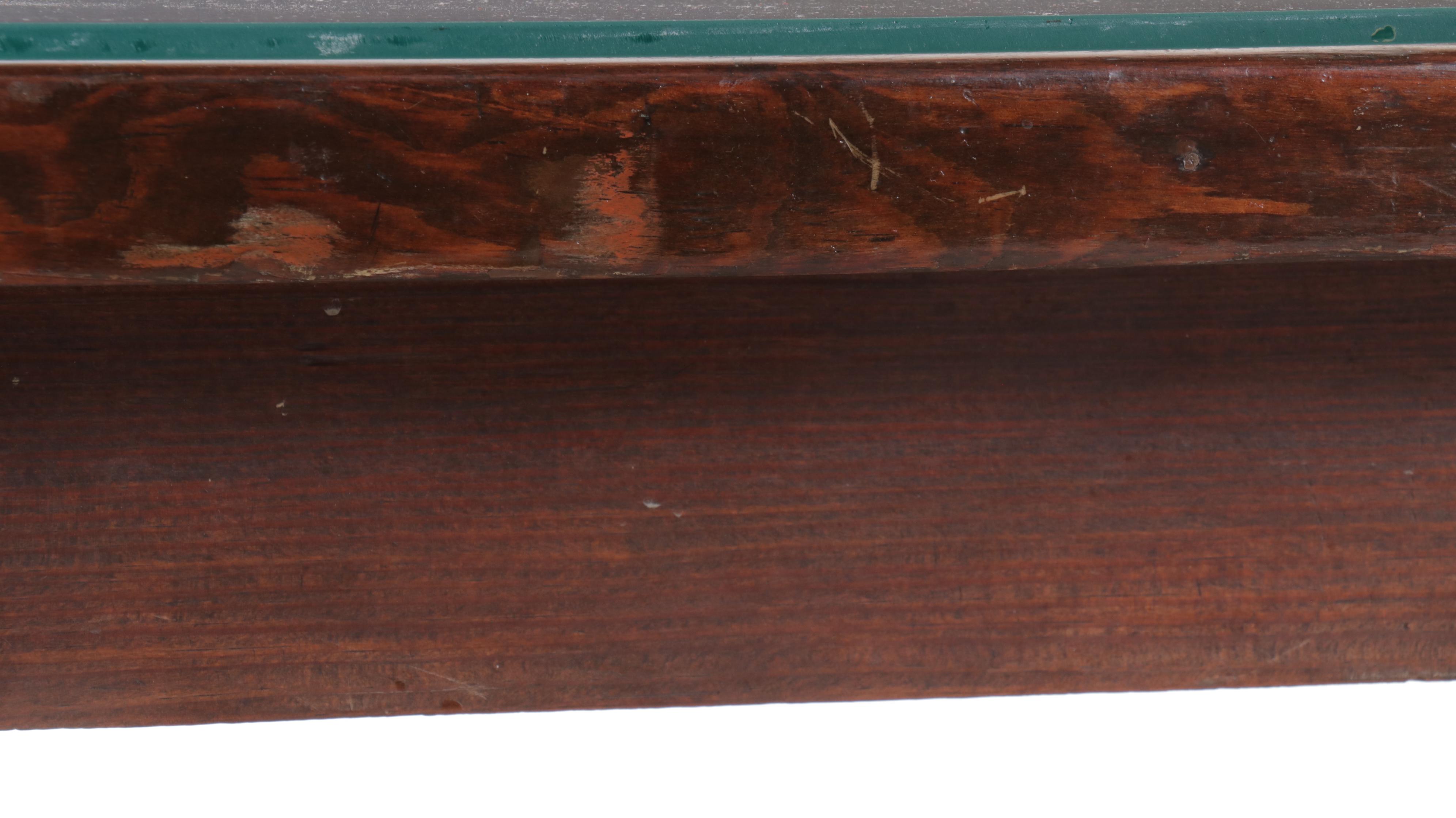 Pine and Rattan Dining Table with Glass Top, 20th Century