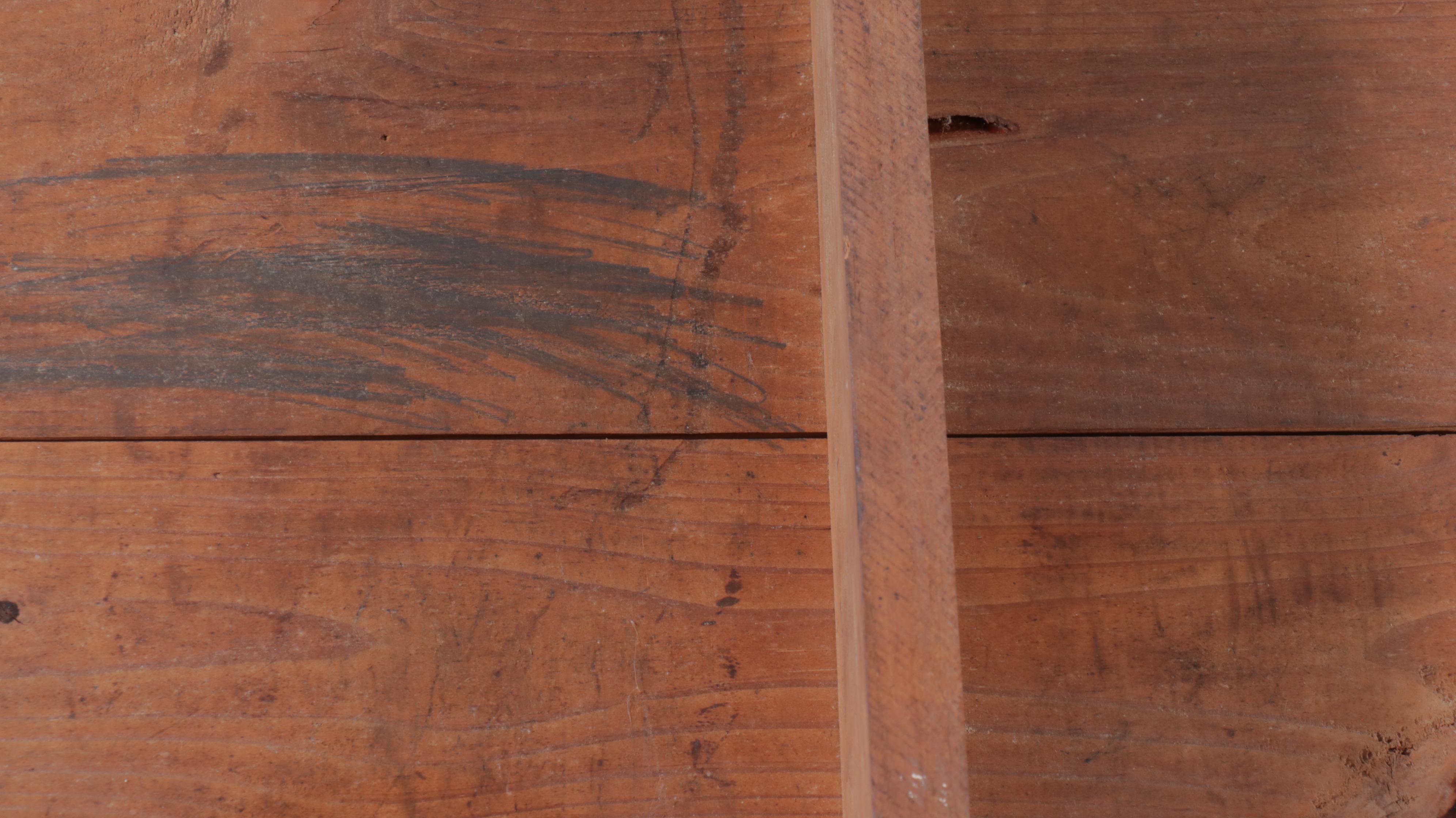 Pine and Rattan Dining Table with Glass Top, 20th Century