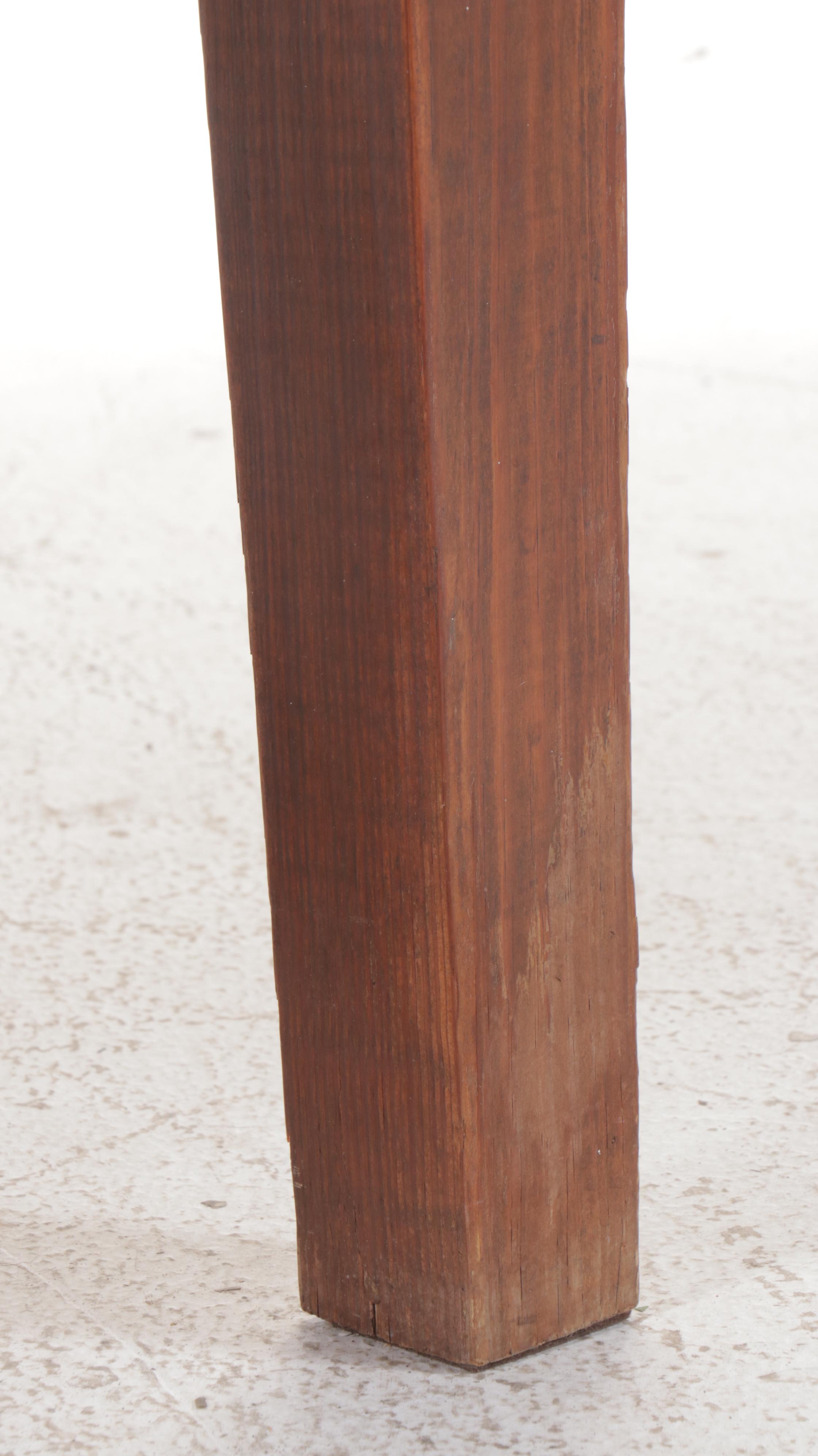 Pine and Rattan Dining Table with Glass Top, 20th Century