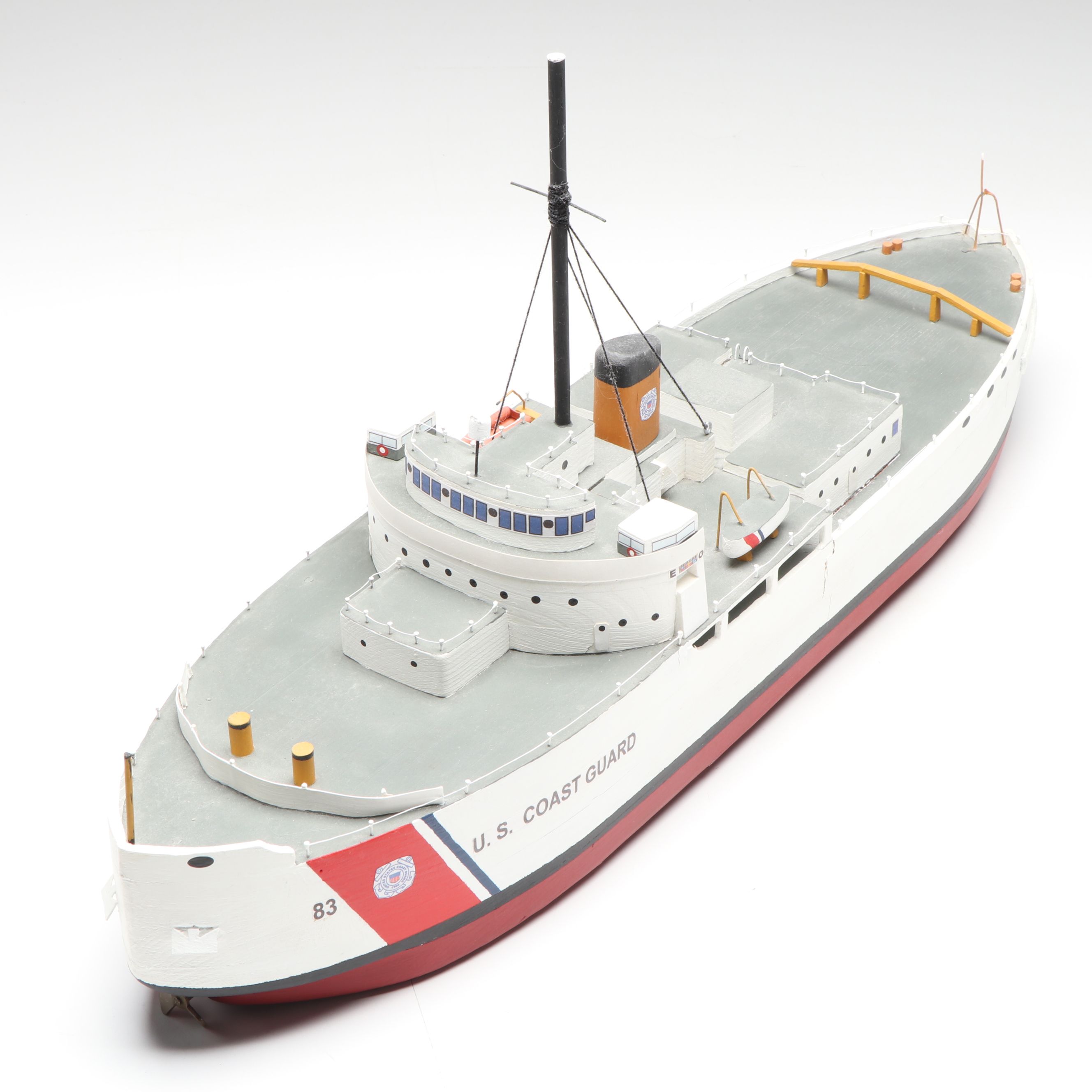 U.S. Coast Guard Handcrafted Wooden Ship