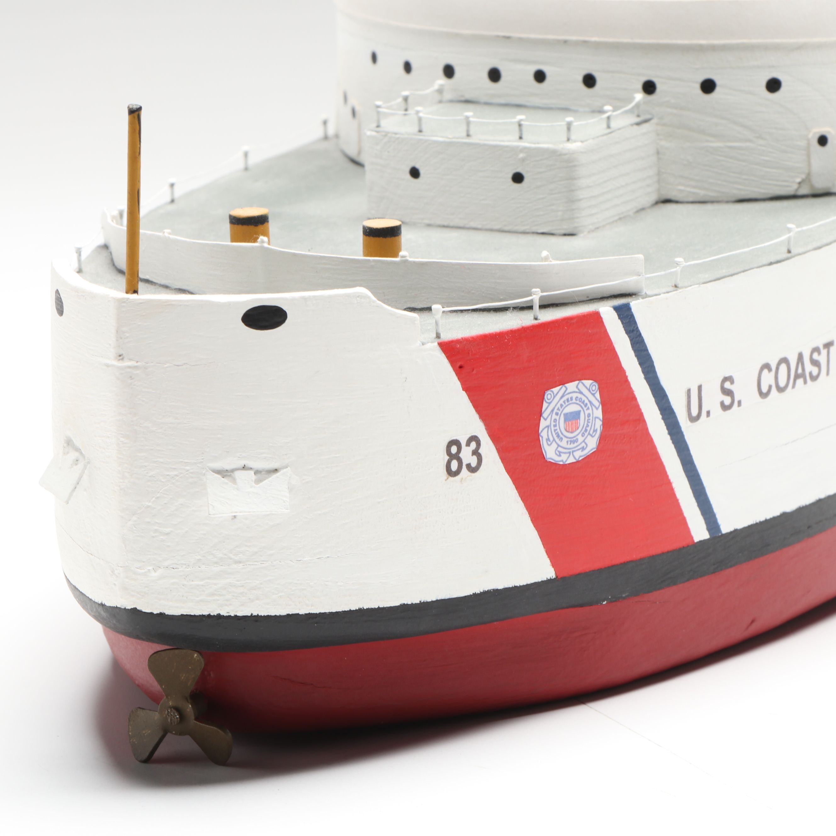 U.S. Coast Guard Handcrafted Wooden Ship