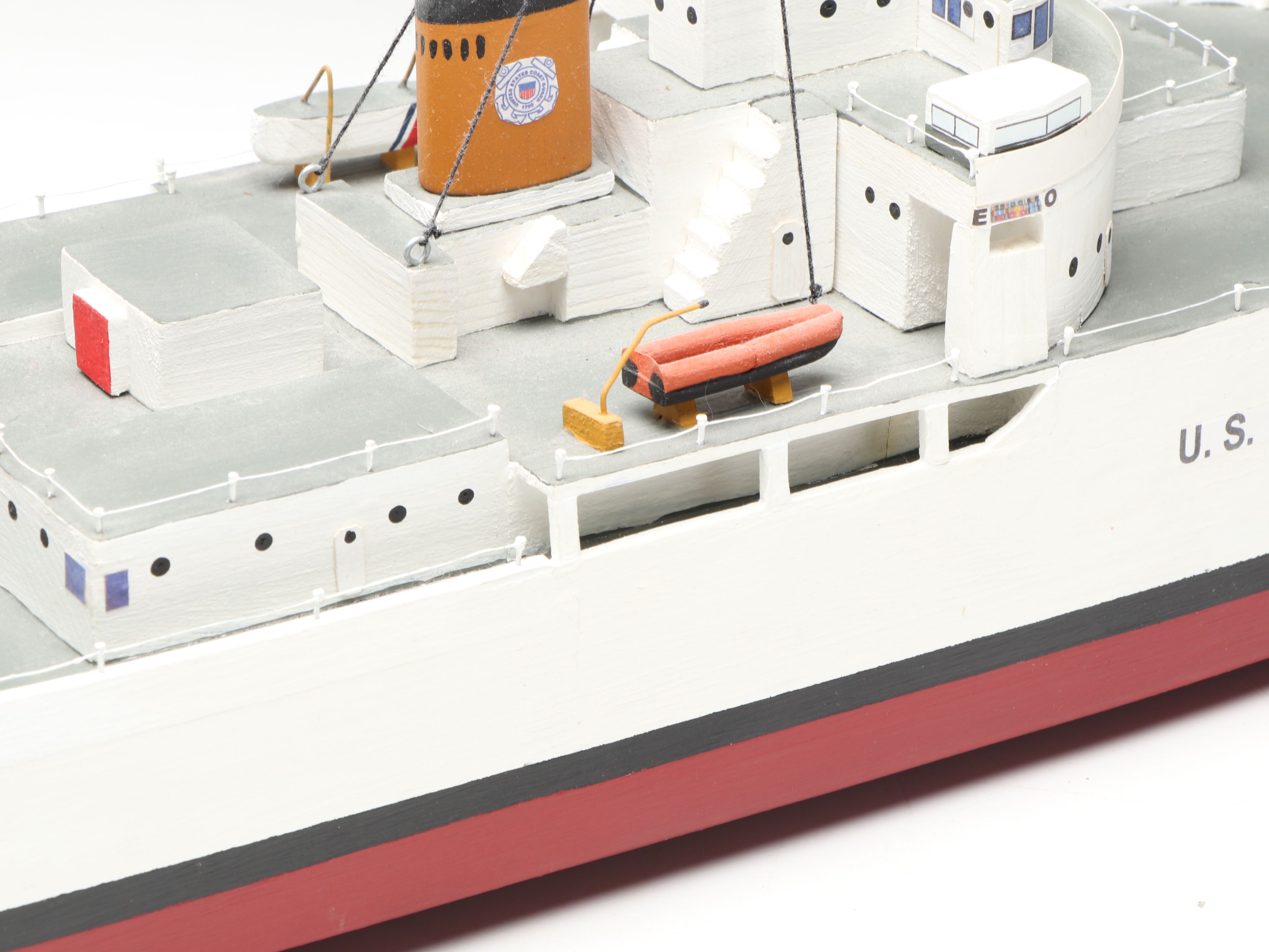 U.S. Coast Guard Handcrafted Wooden Ship