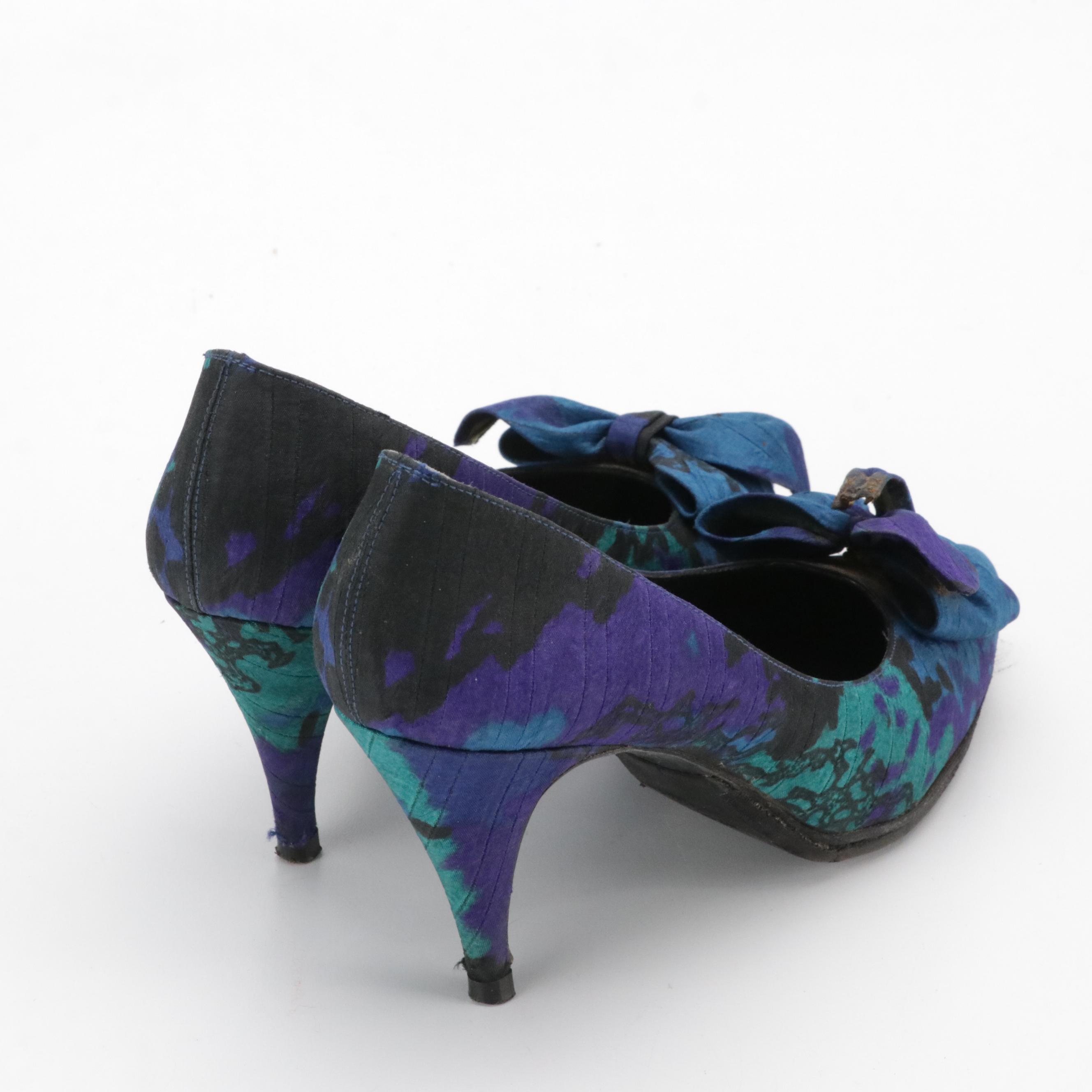 Stuart Weitzman for Mr. Seymour Vintage Satin Bow Pumps in Box