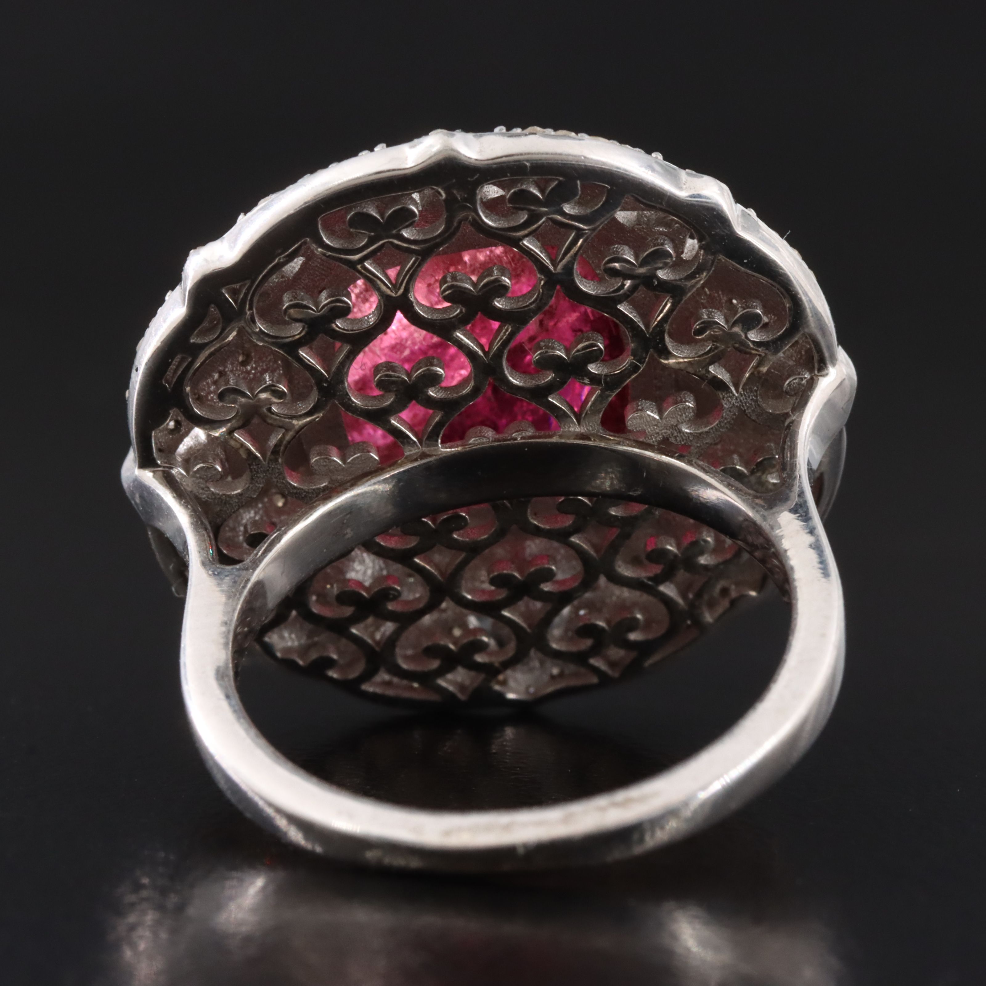Sterling Tourmaline, Diamond and Enamel Ring