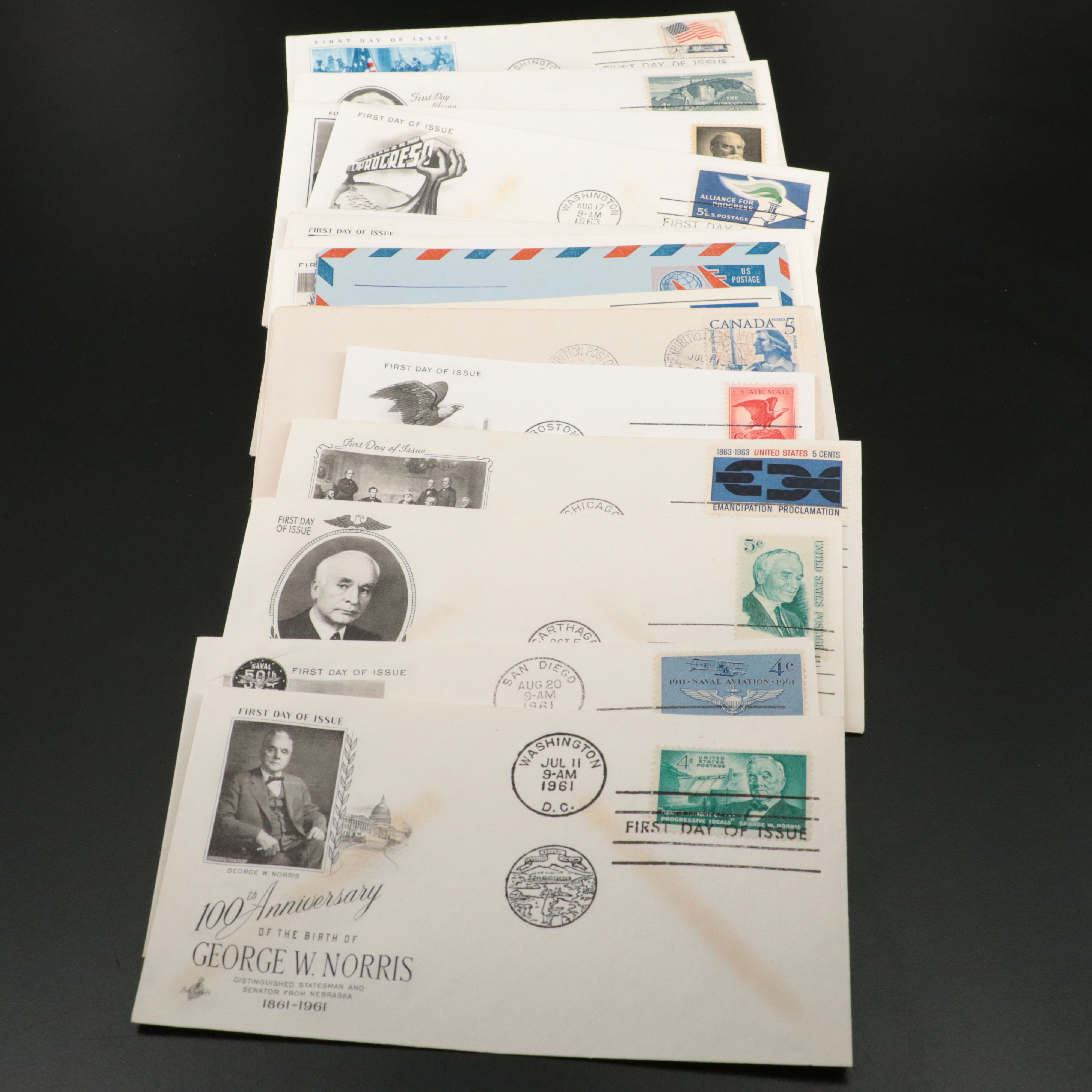 188 U.S. First Day Covers, 1950s to 1980s