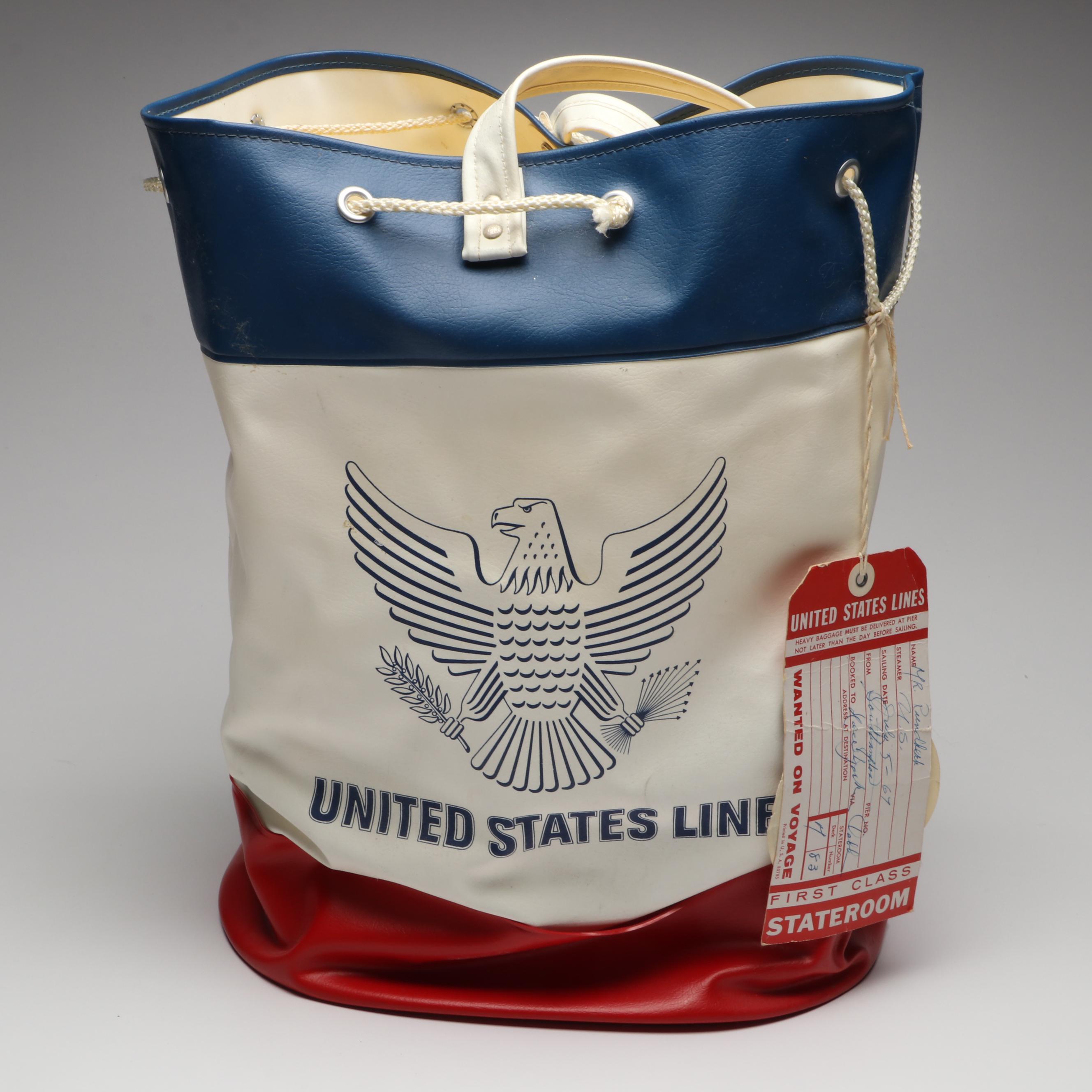 S.S. United States Tote, Flags, Paddle and More, Mid to Late 20th Century