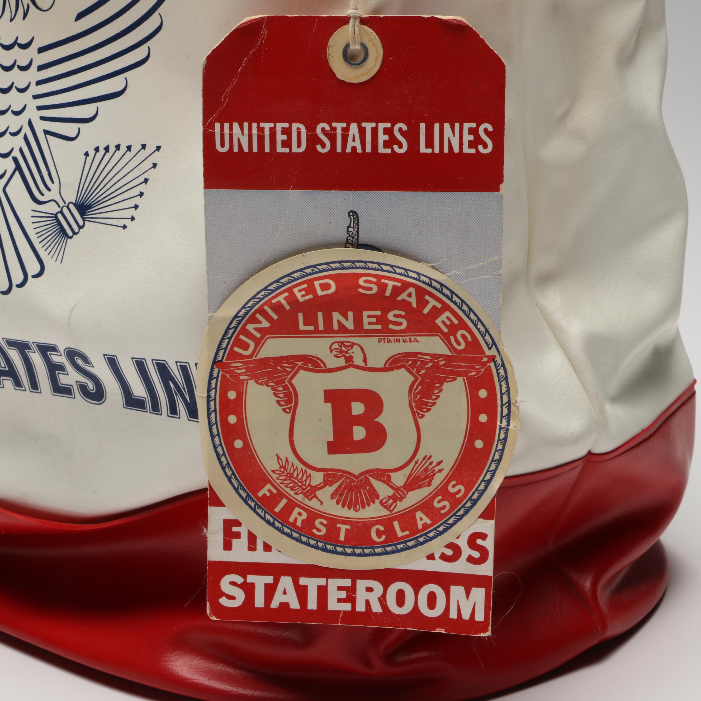 S.S. United States Tote, Flags, Paddle and More, Mid to Late 20th Century