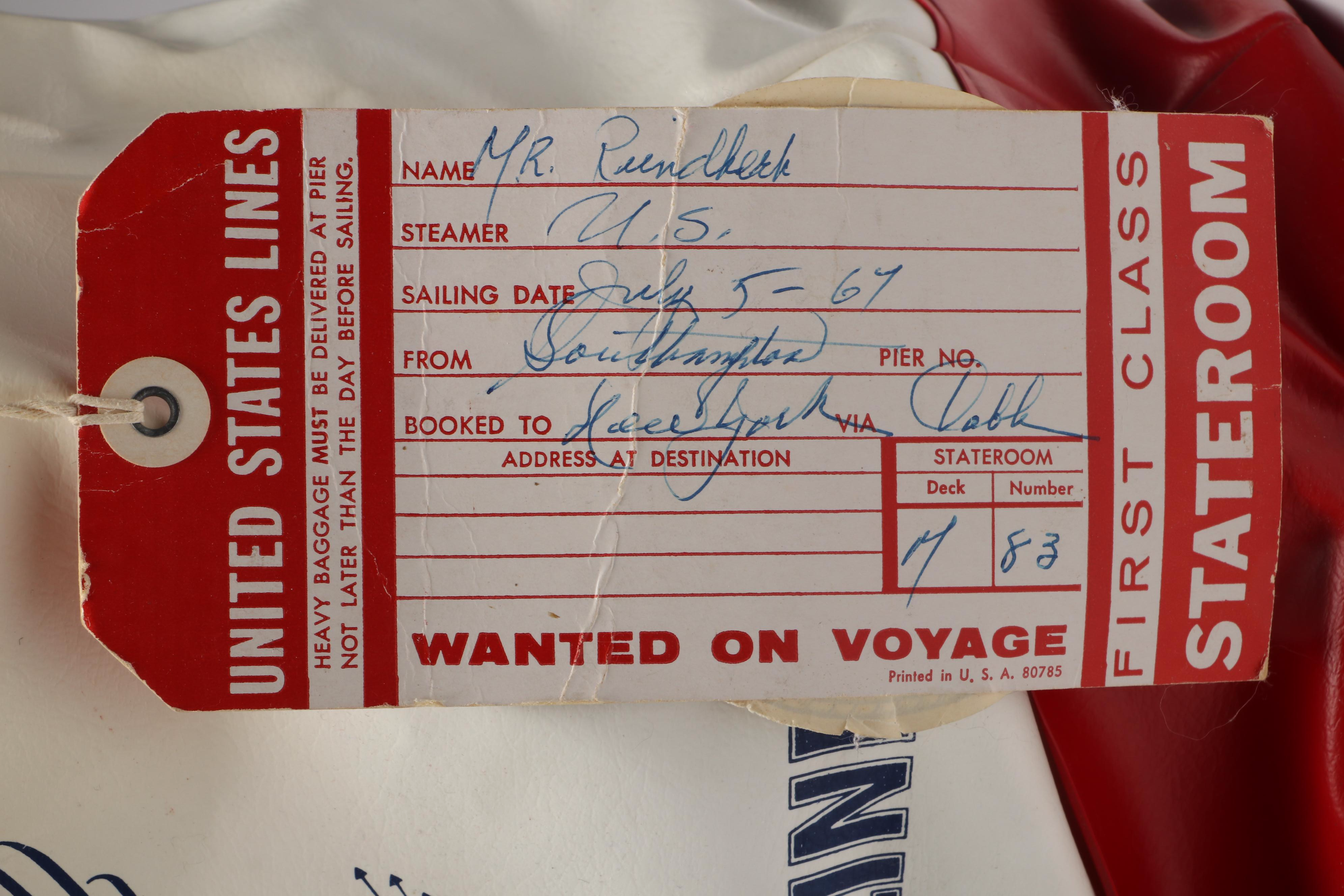 S.S. United States Tote, Flags, Paddle and More, Mid to Late 20th Century