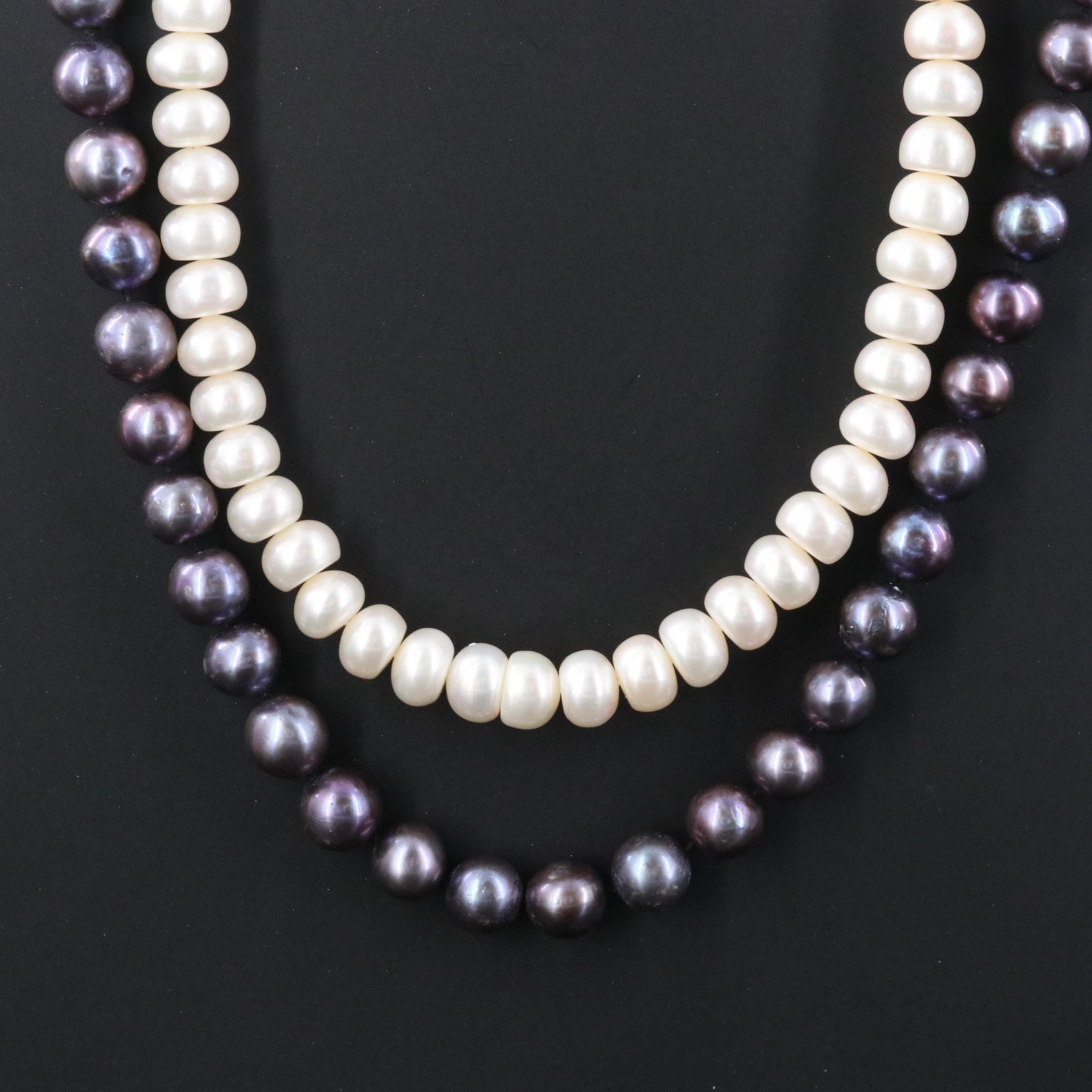 Pearl Necklaces with Sterling Clasps