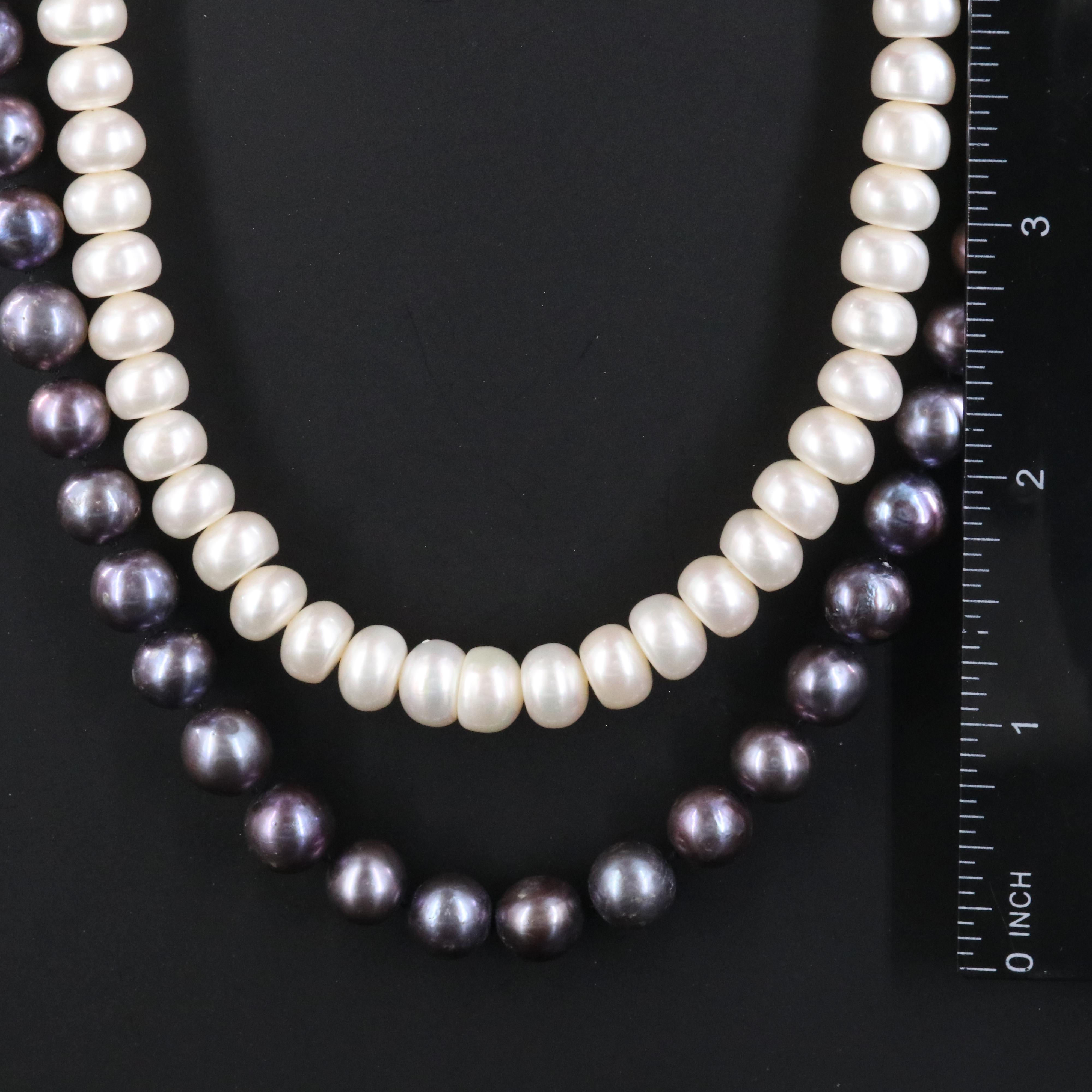 Pearl Necklaces with Sterling Clasps