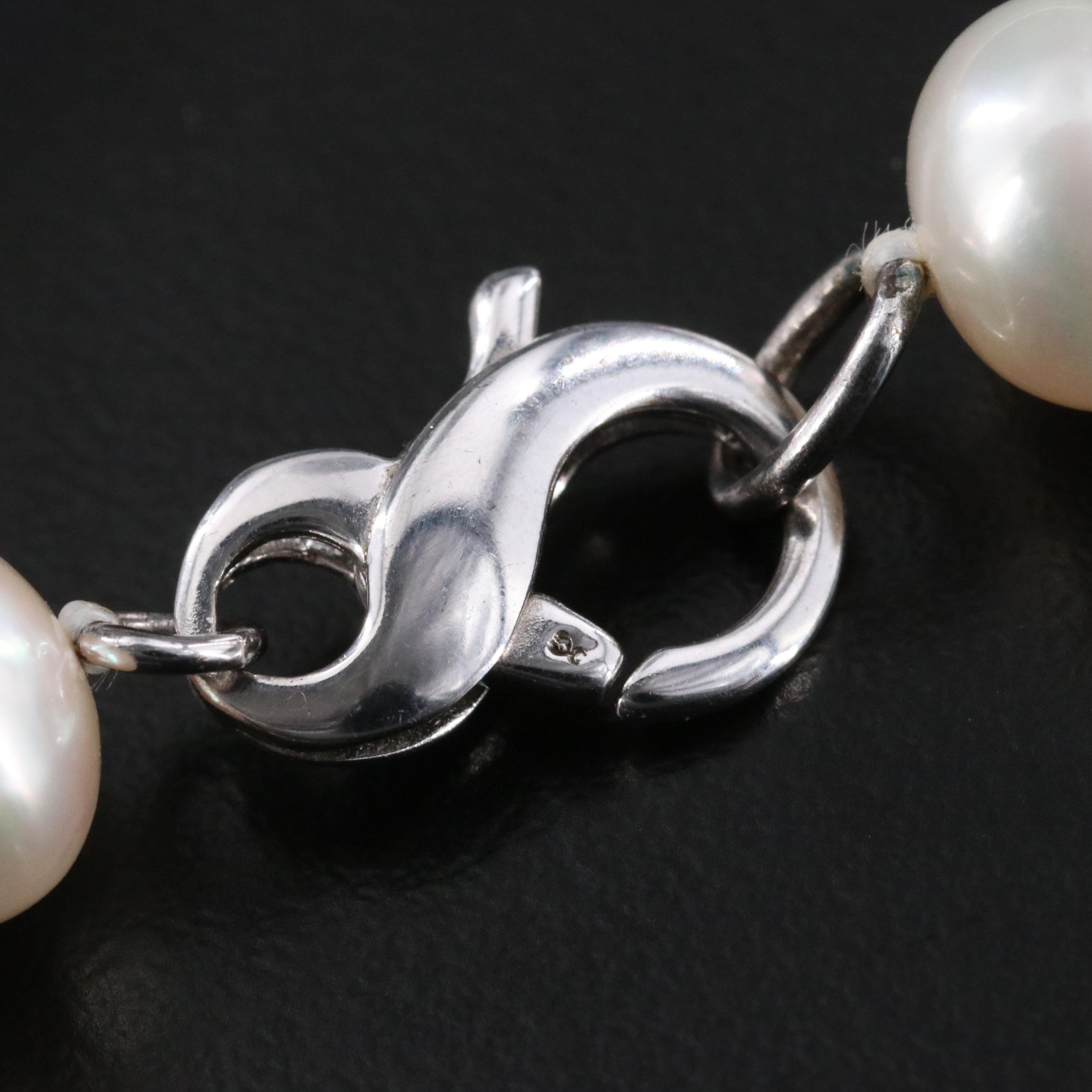 Pearl Necklaces with Sterling Clasps