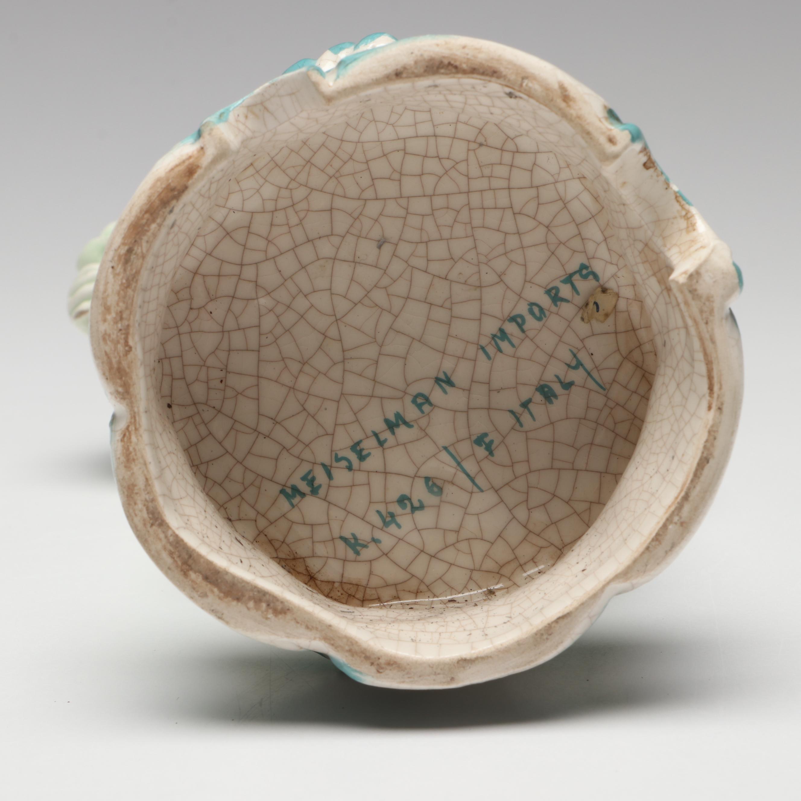 Italian Heiselman Imports Ceramic Lady with Flowers