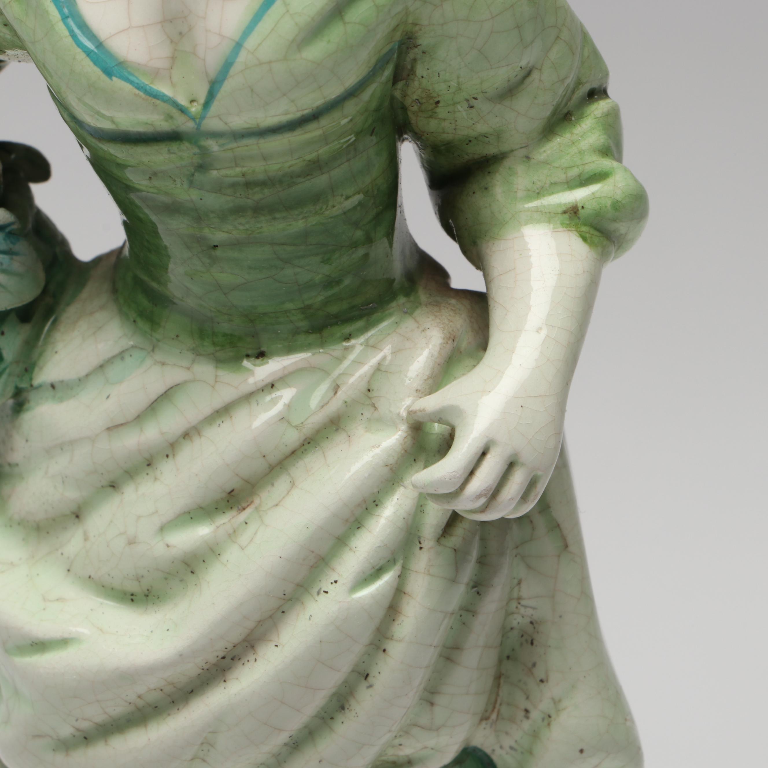 Italian Heiselman Imports Ceramic Lady with Flowers