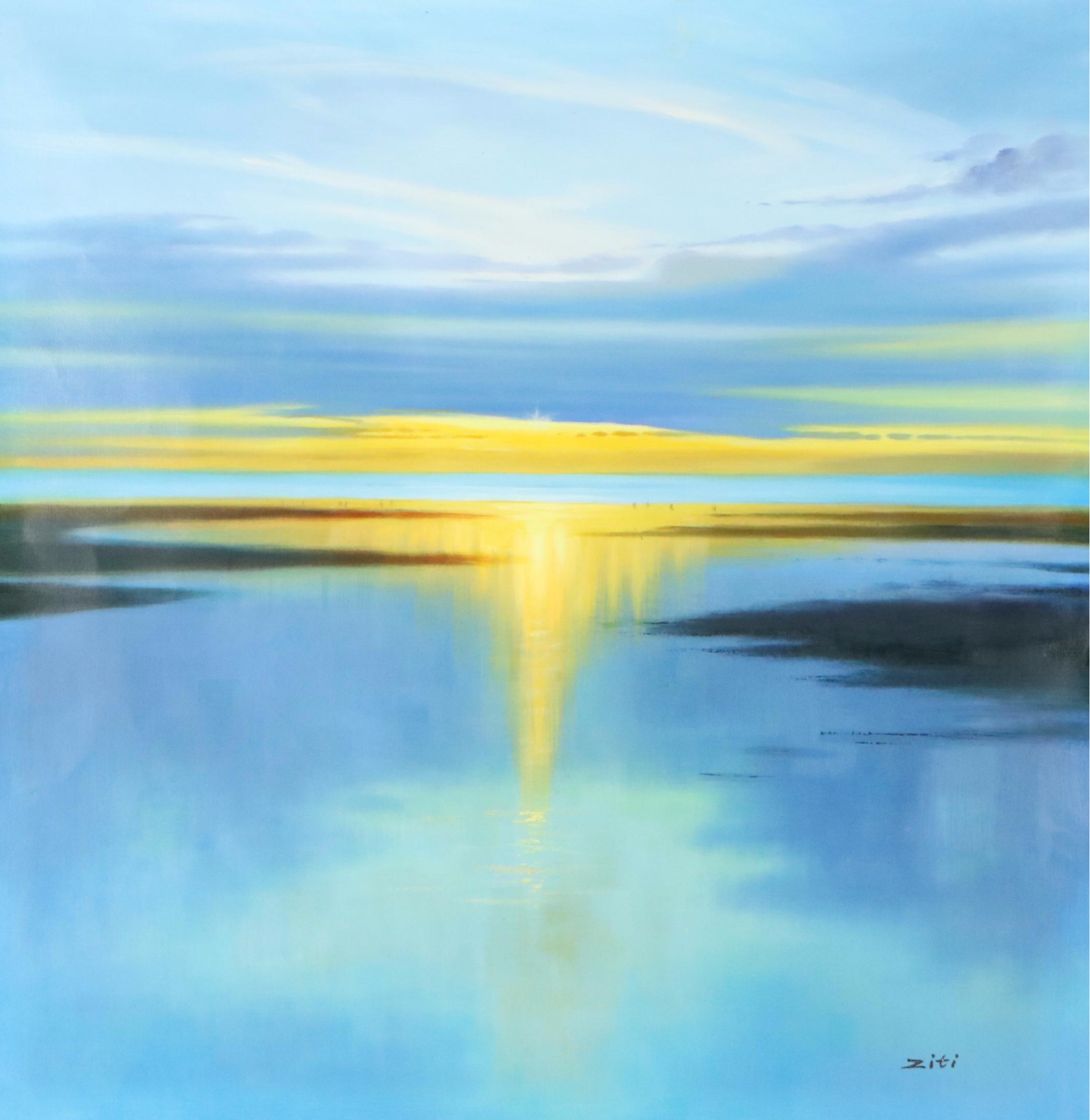 Ziti Stylized Seascape Oil Painting, 21st Century