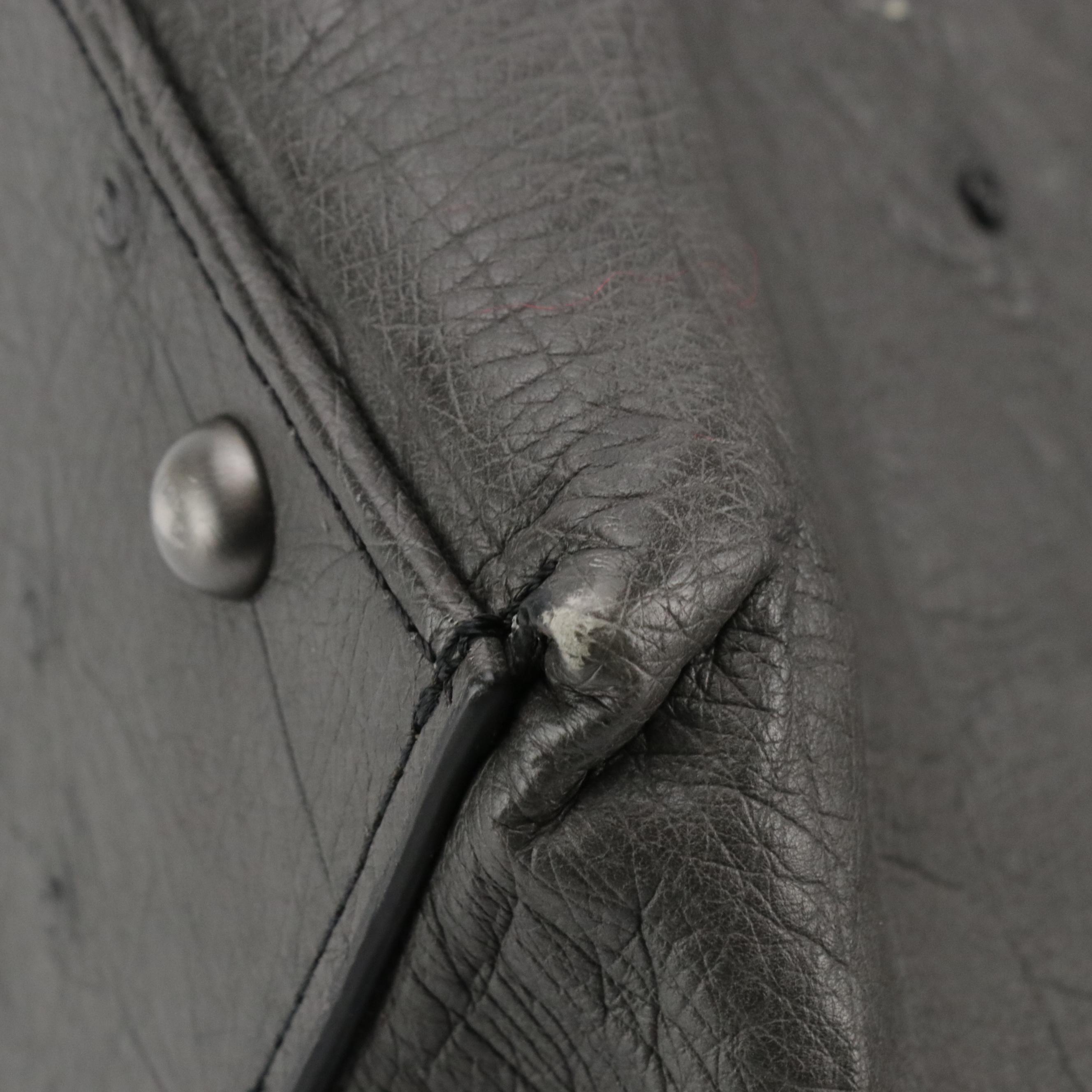 Akris "Ai" Convertible Medium Two-Way Tote in Cool Grey Ostrich Leather