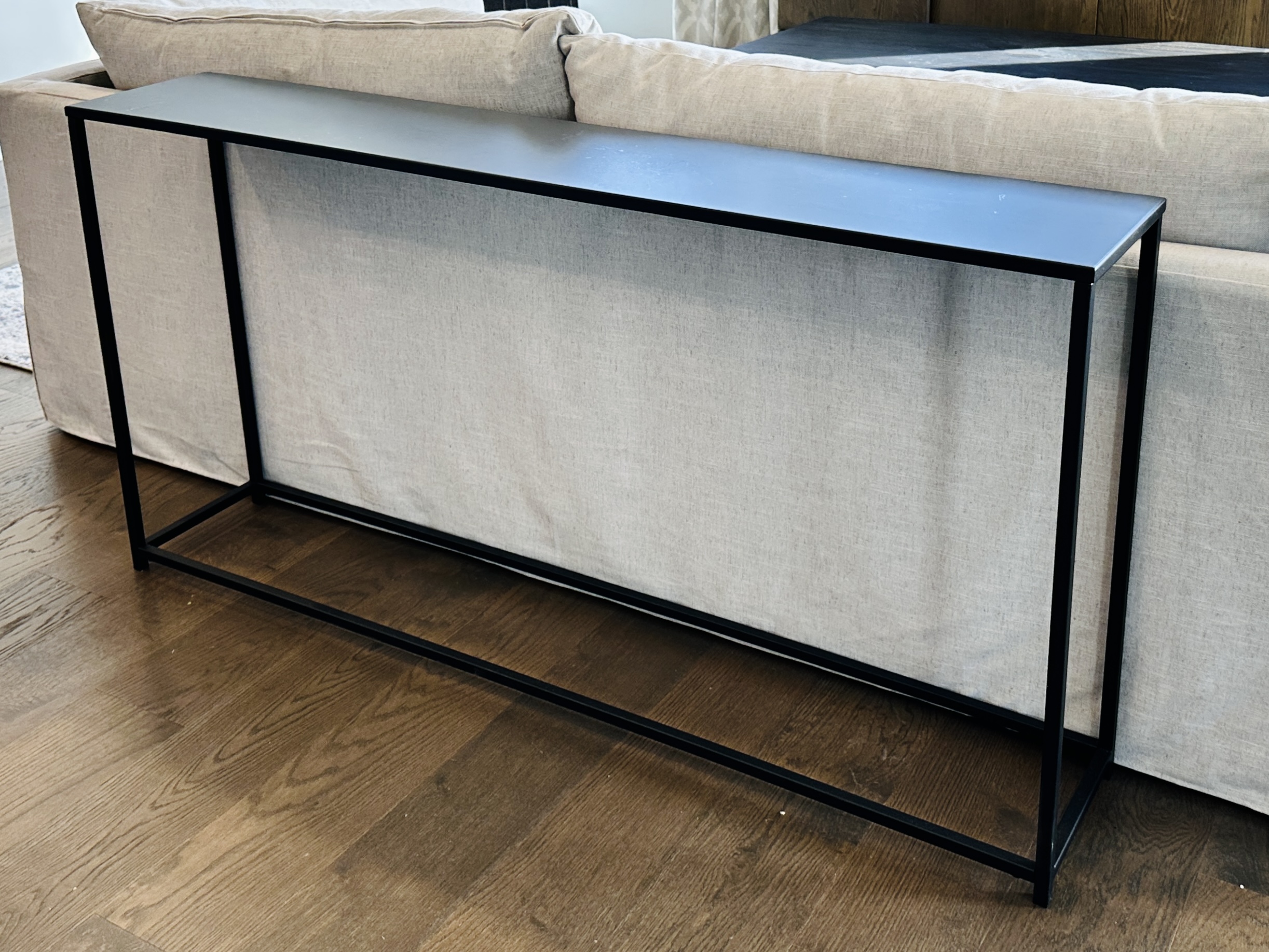 Modernist Style Black Metal Sofa Table