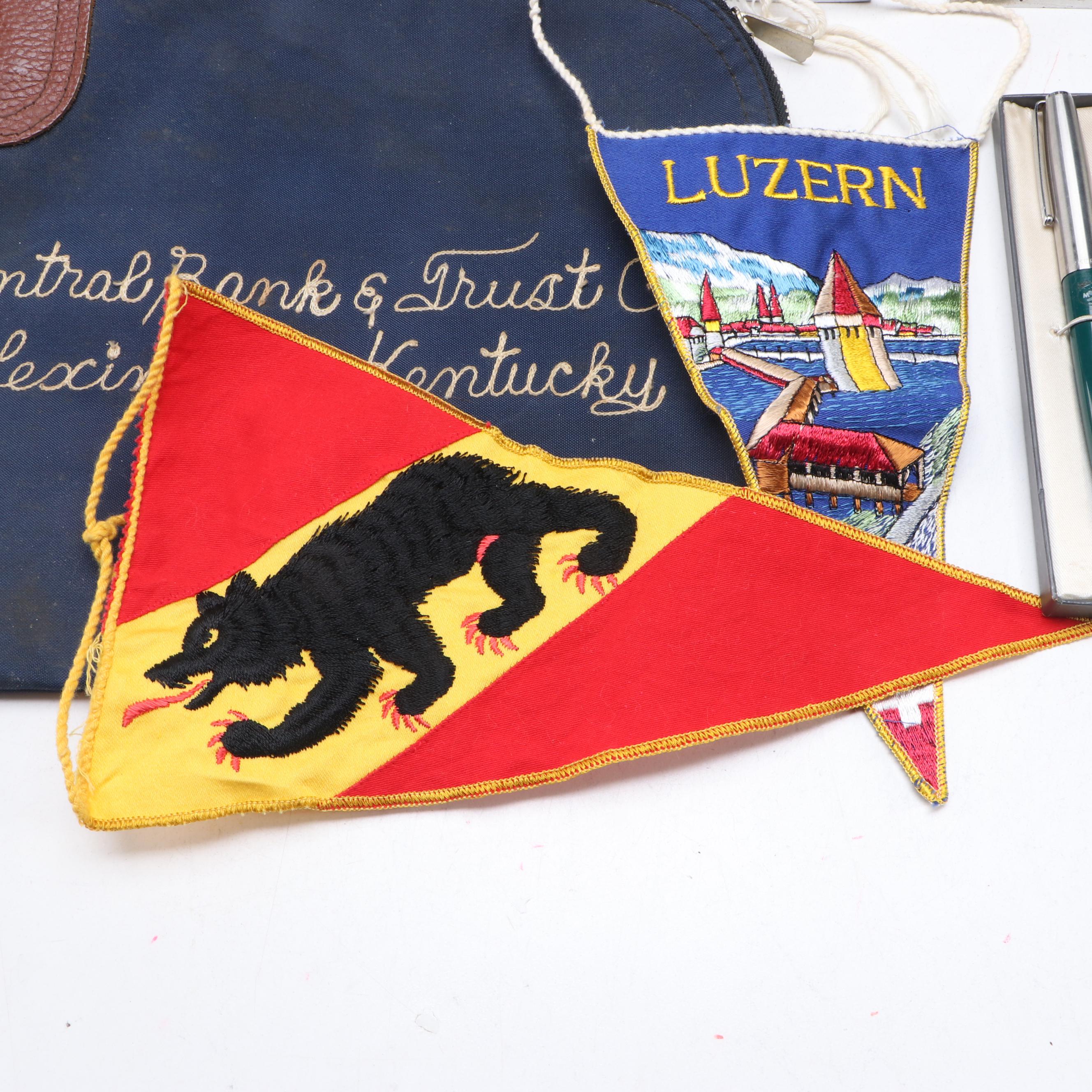 "Retirement Fund" Figural Ceramic Coin Bank, Swiss Pennant Flags and More