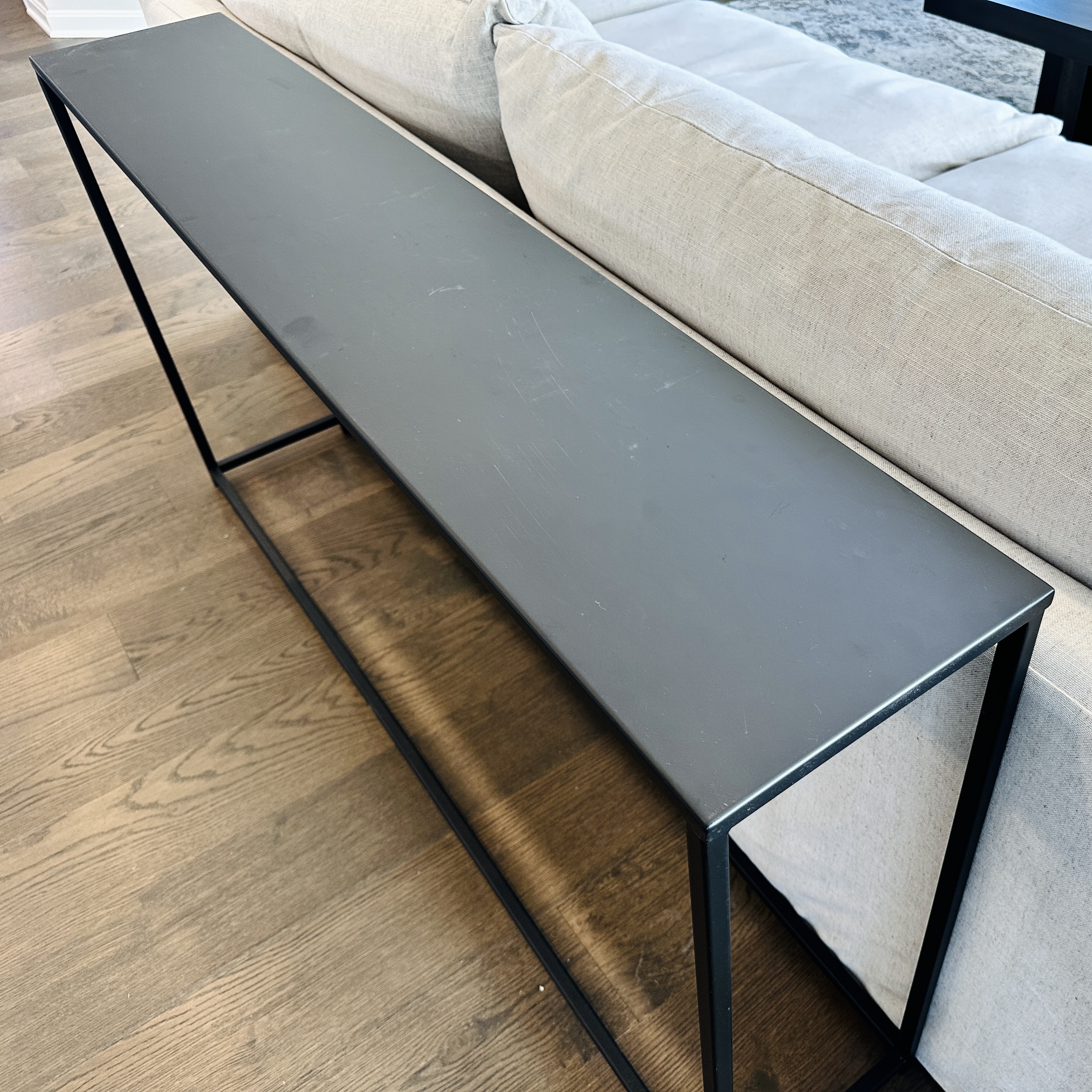 Modernist Style Black Metal Sofa Table