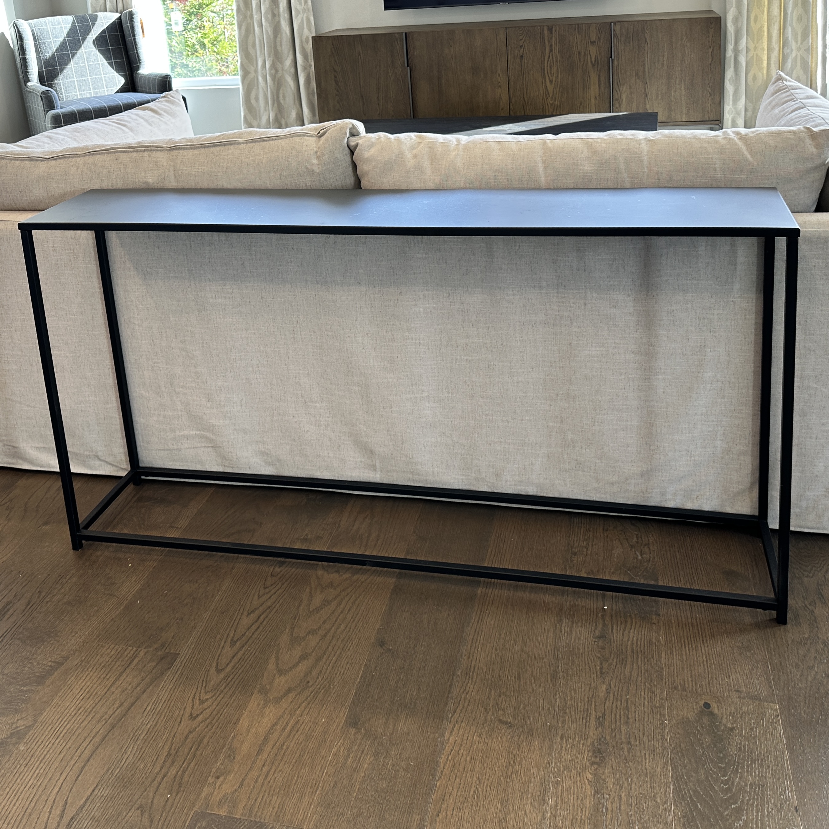 Modernist Style Black Metal Sofa Table