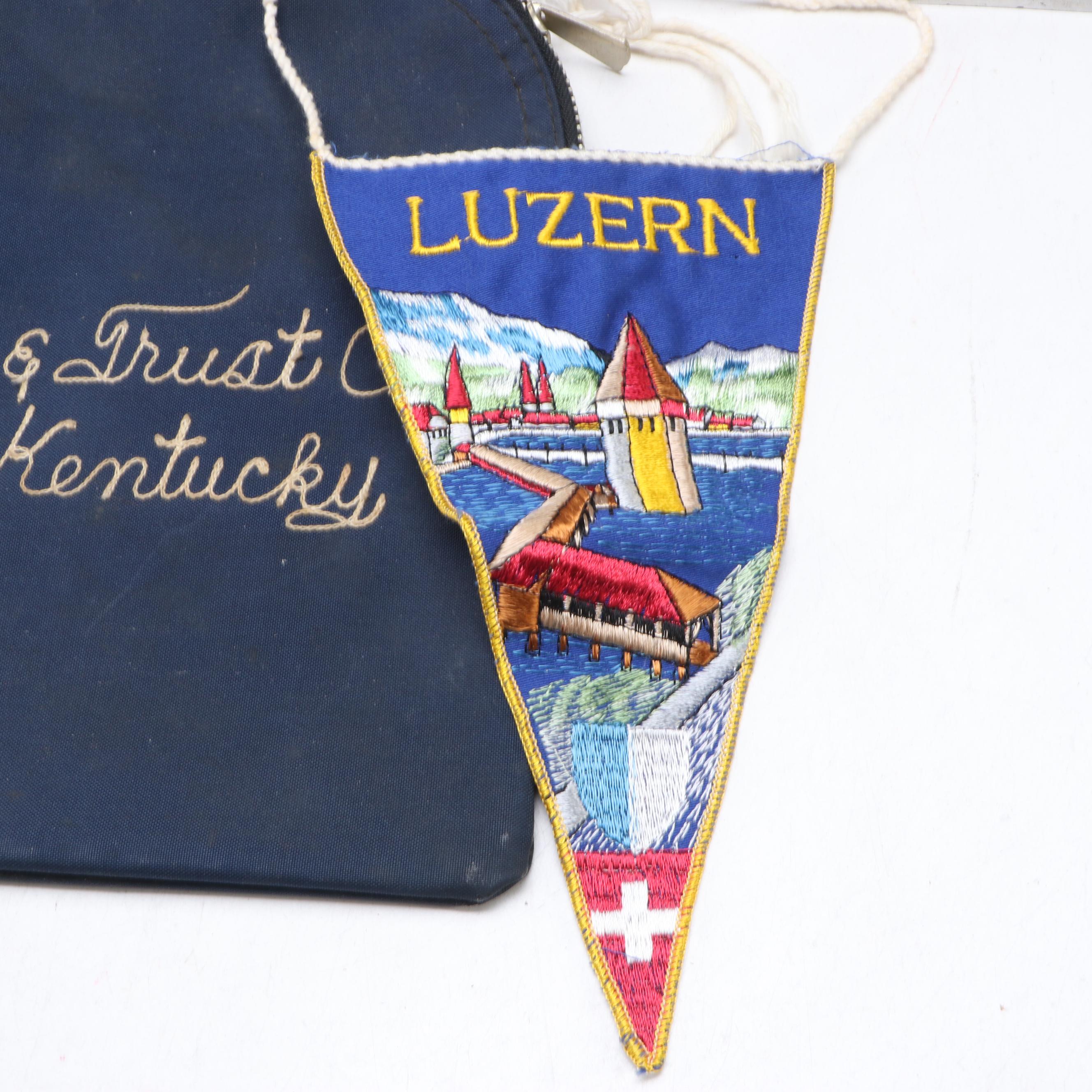 "Retirement Fund" Figural Ceramic Coin Bank, Swiss Pennant Flags and More