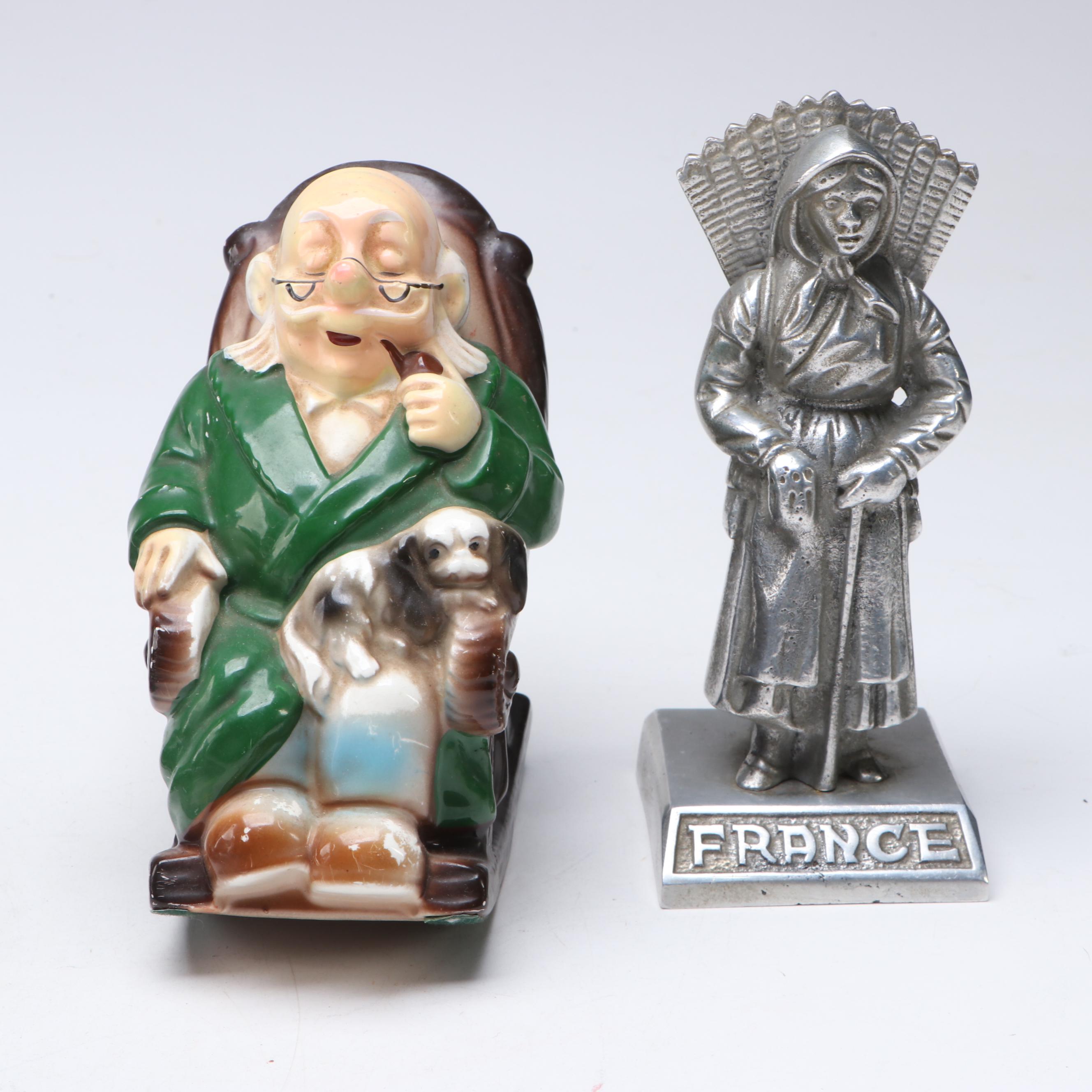 "Retirement Fund" Figural Ceramic Coin Bank, Swiss Pennant Flags and More