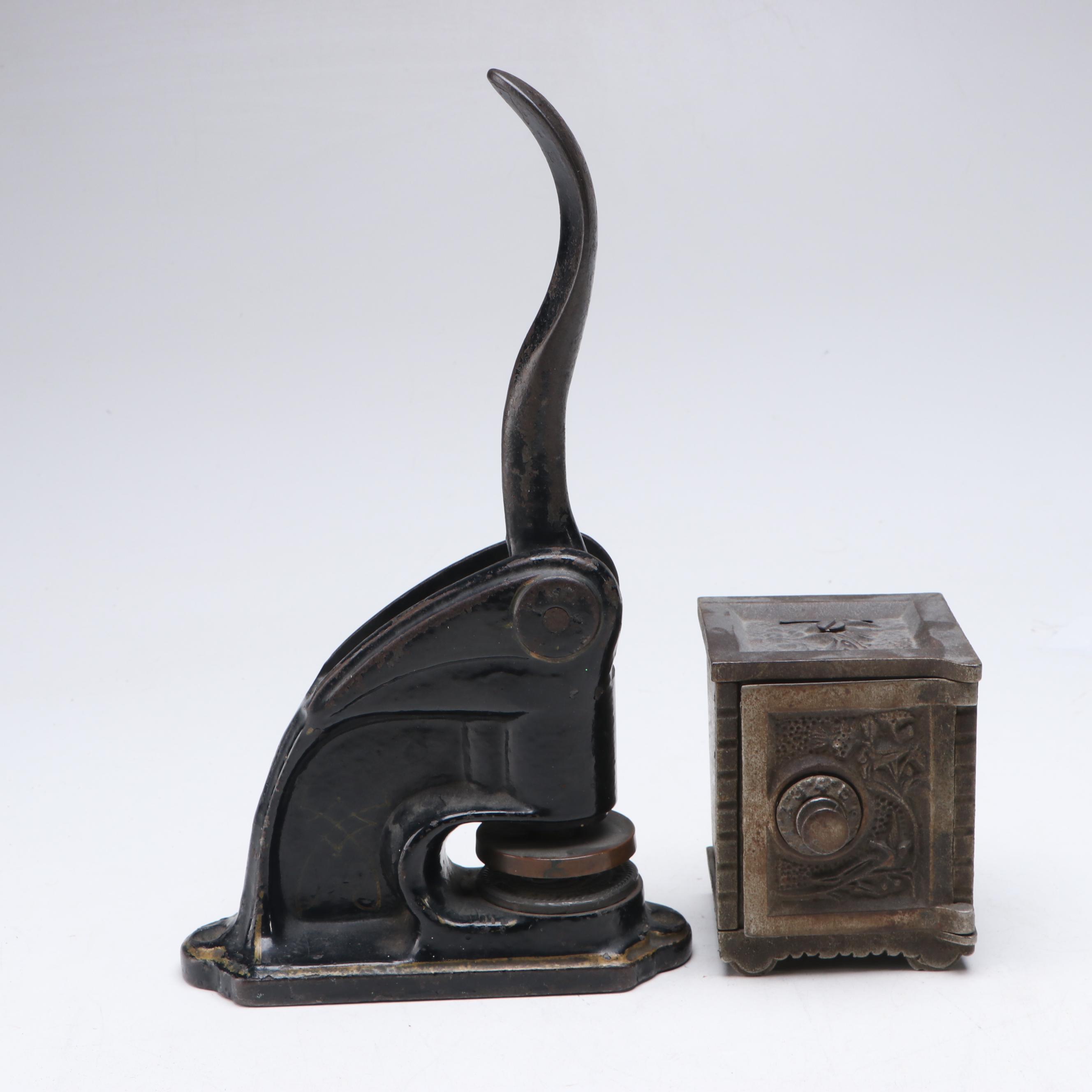 "Retirement Fund" Figural Ceramic Coin Bank, Swiss Pennant Flags and More