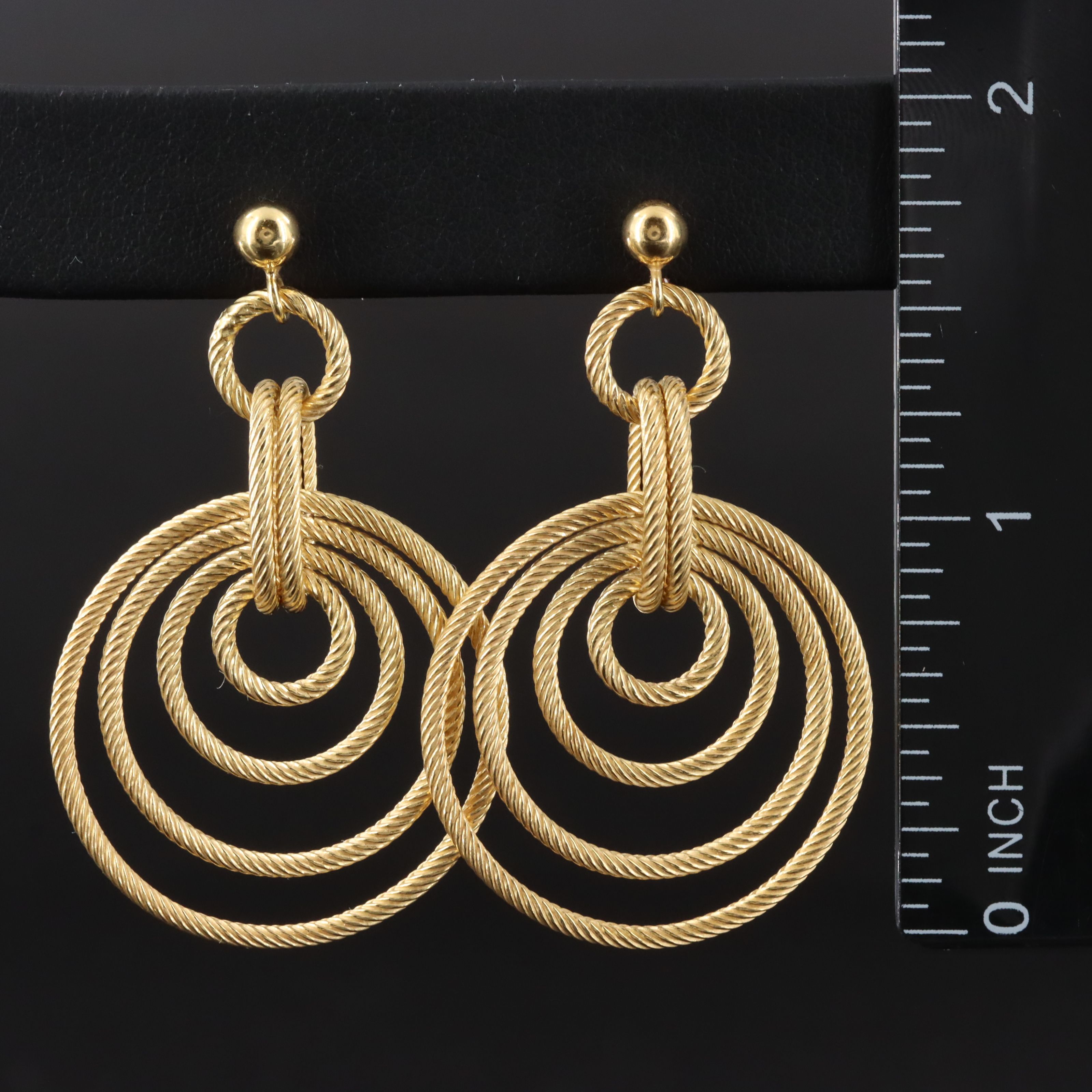 14K Electroformed Concentric Earrings