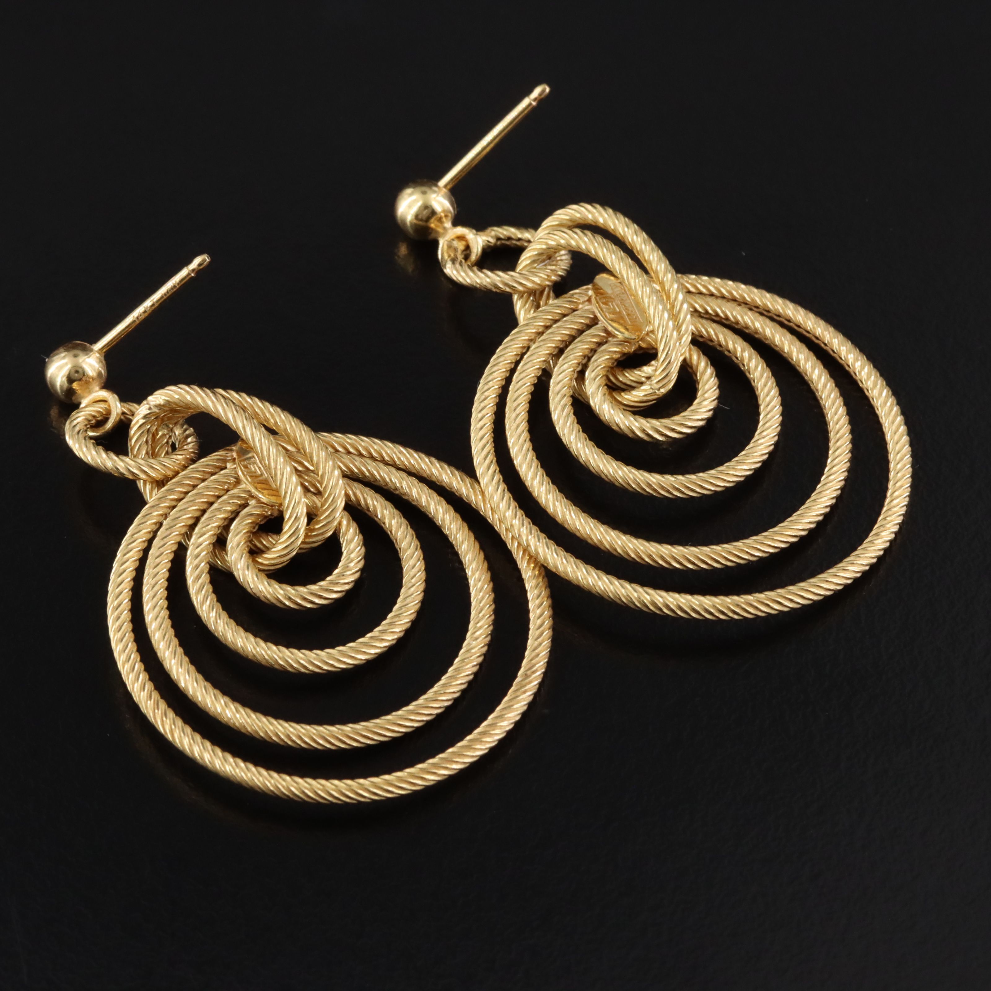 14K Electroformed Concentric Earrings