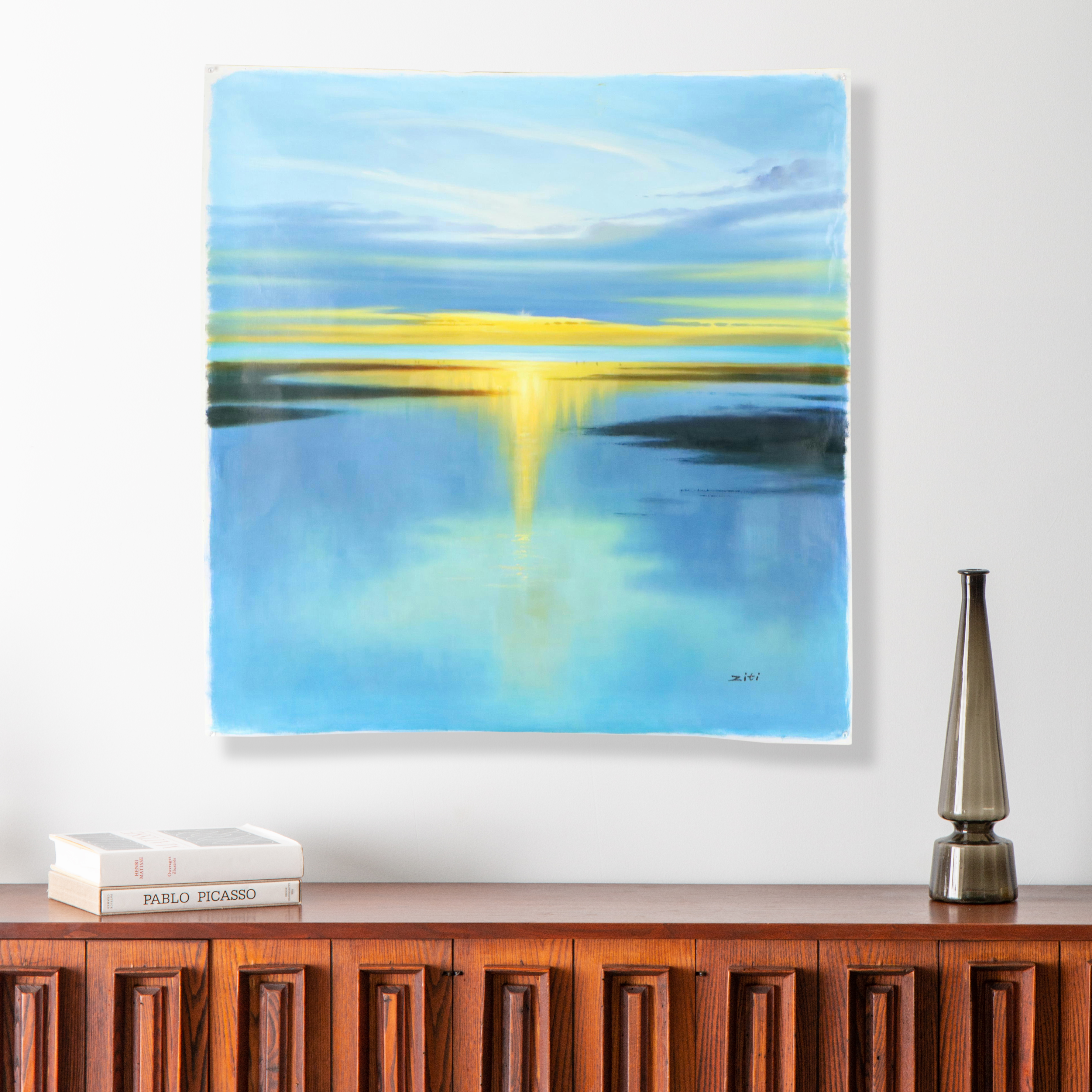 Ziti Stylized Seascape Oil Painting, 21st Century