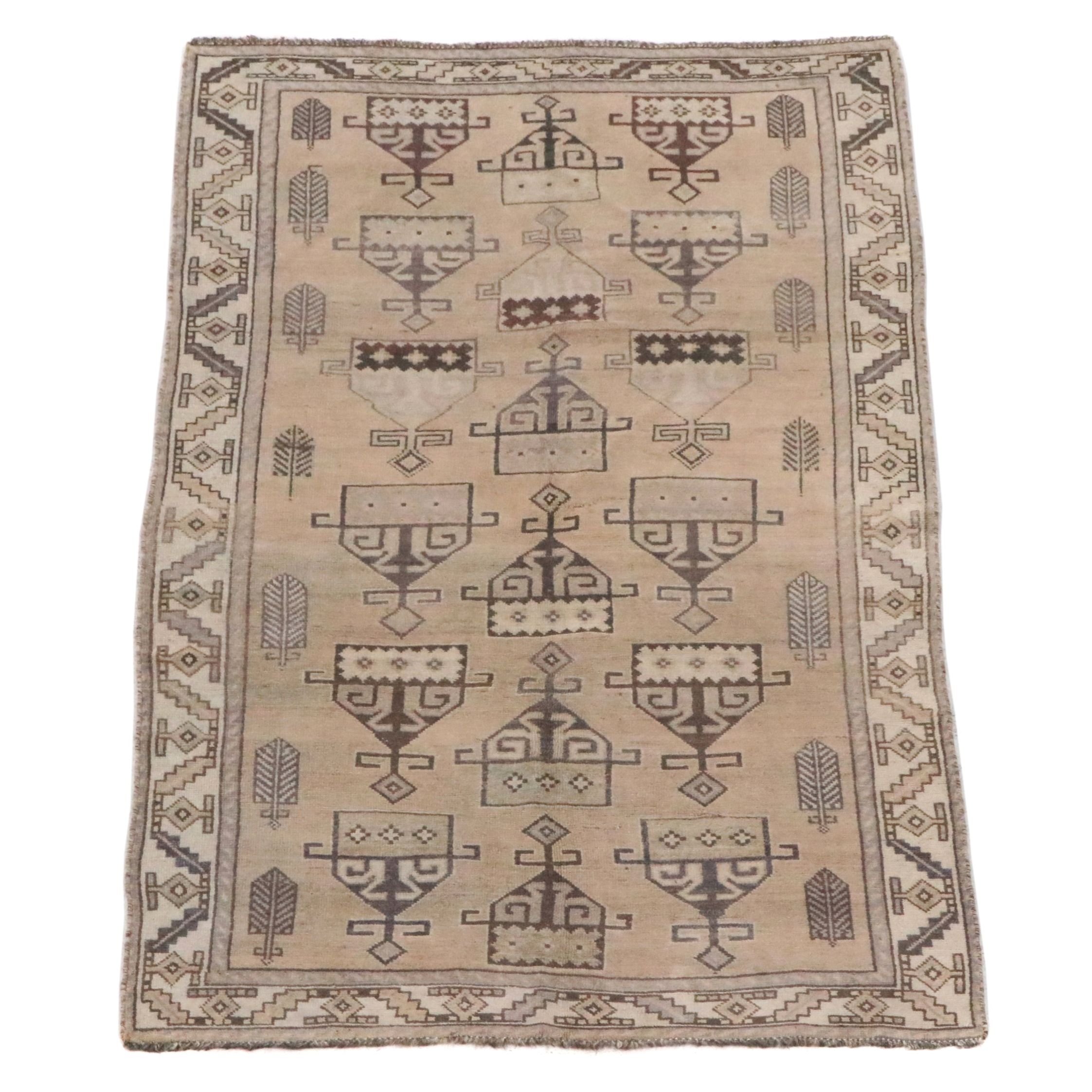 4'10 x 9'1 Hand-Knotted Afghan Tribal Area Rug
