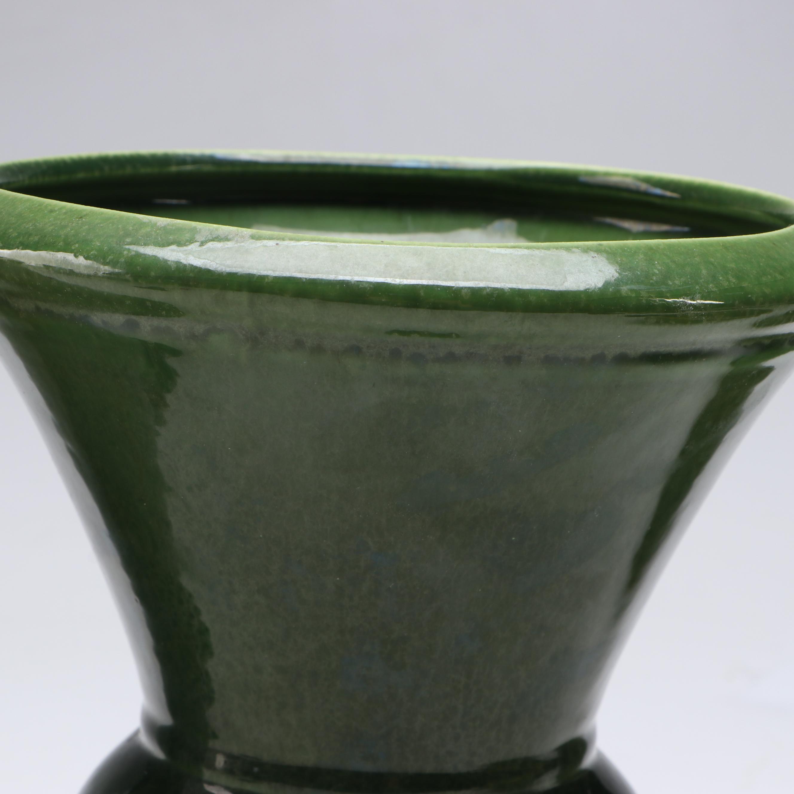 Haeger Pottery and Other Green Glaze Ceramic Planters and Vases