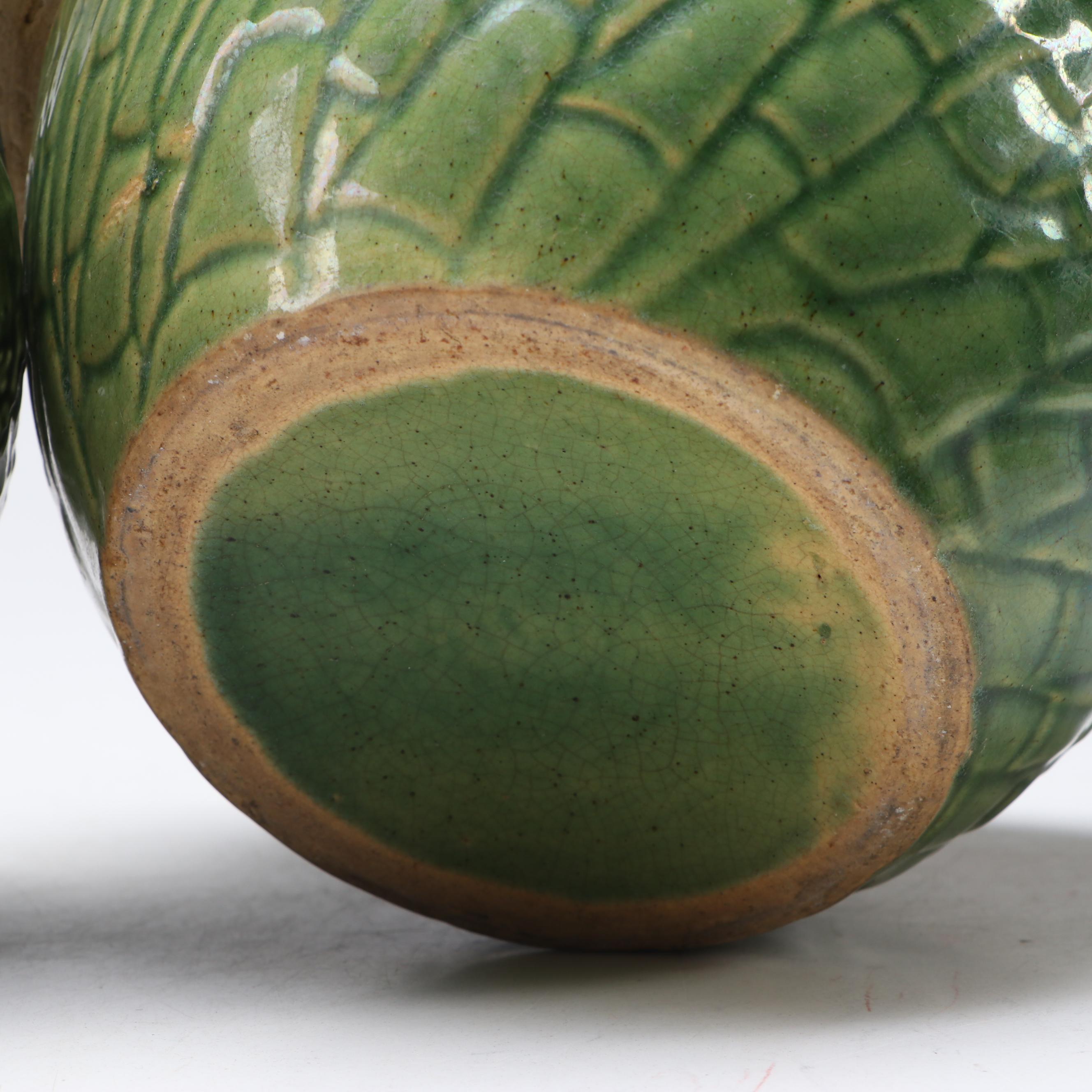 Haeger Pottery and Other Green Glaze Ceramic Planters and Vases