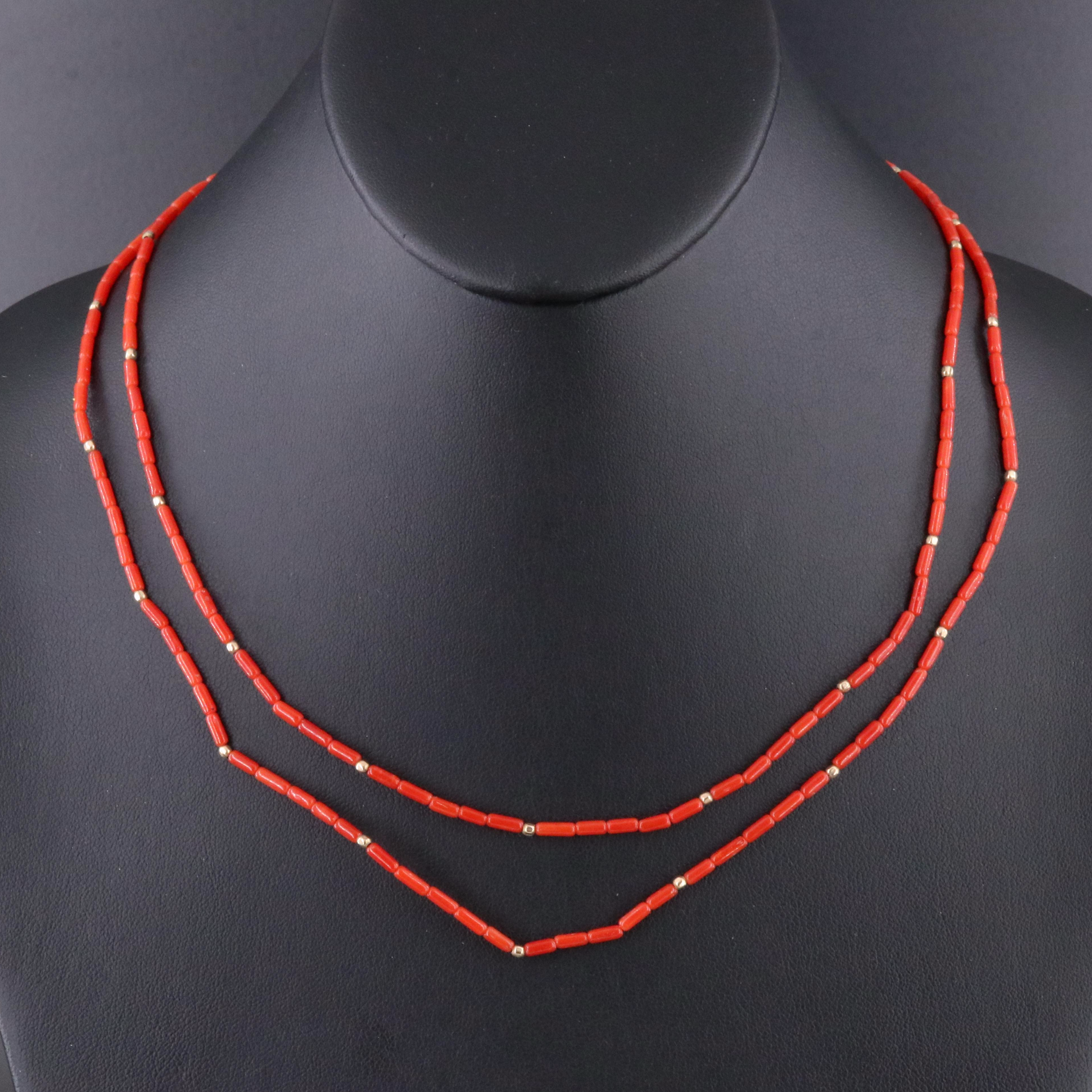 Gold-Filled Coral Necklace