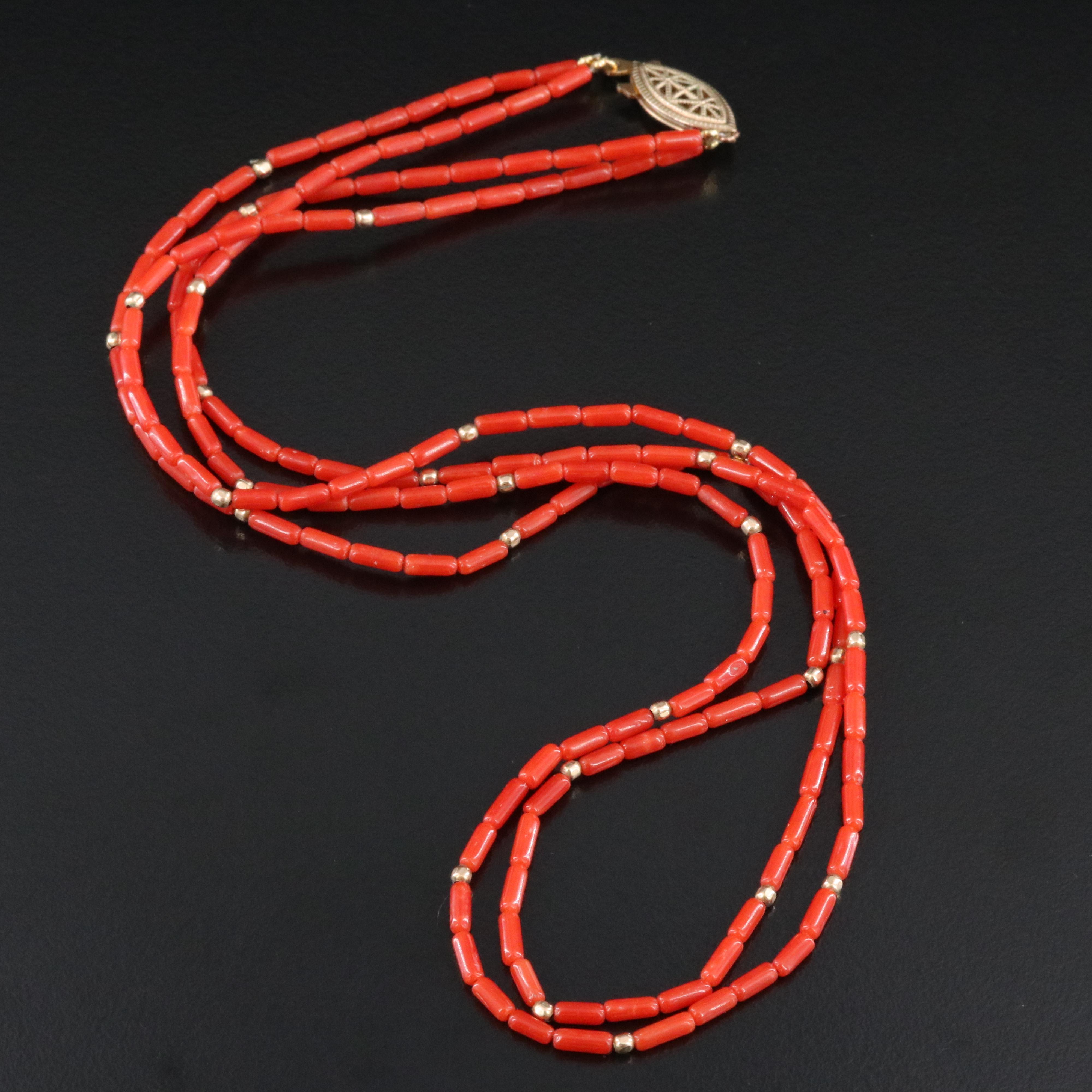 Gold-Filled Coral Necklace