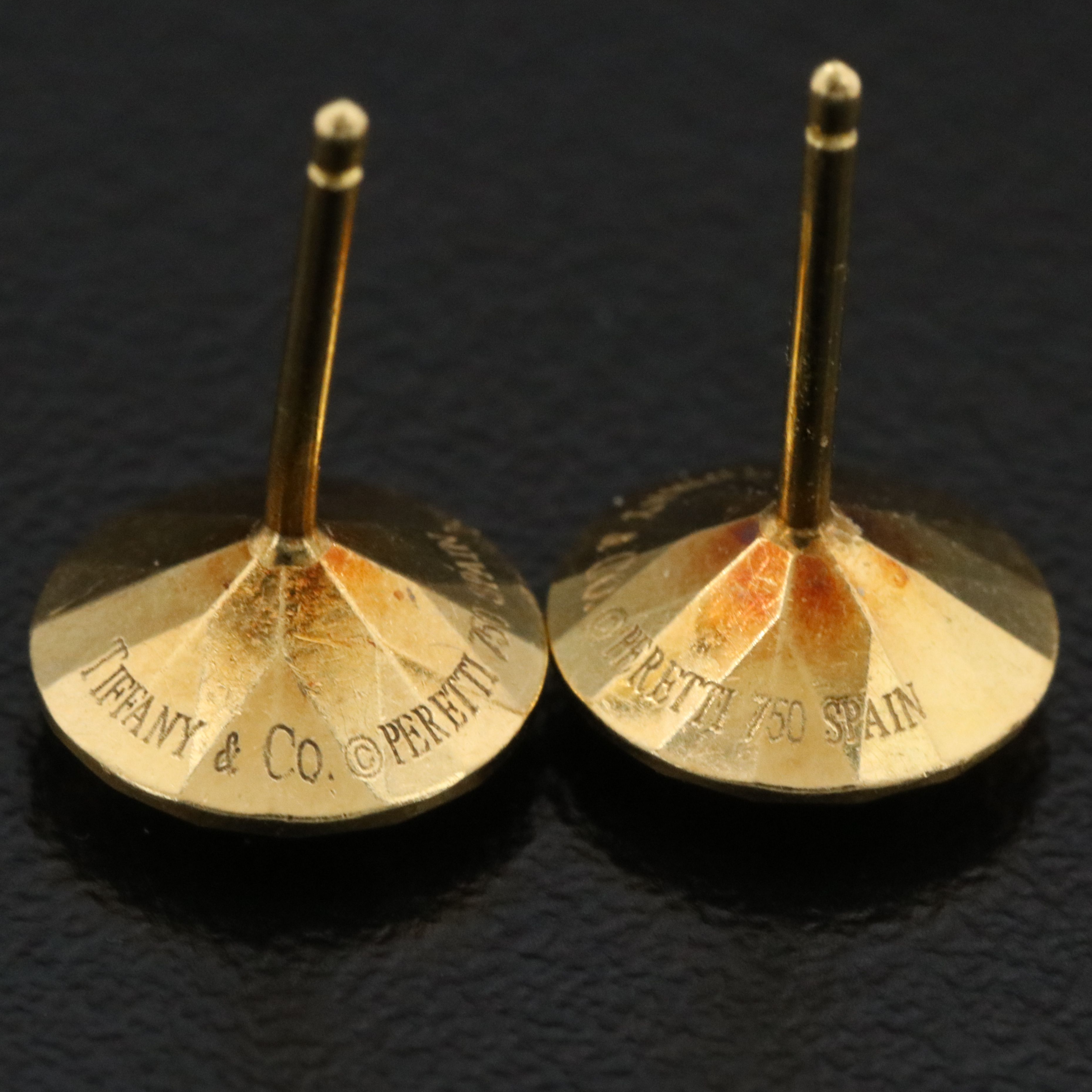 Elsa Peretti for Tiffany & Co. 18K "Two Carat" Faceted Stud Earrings