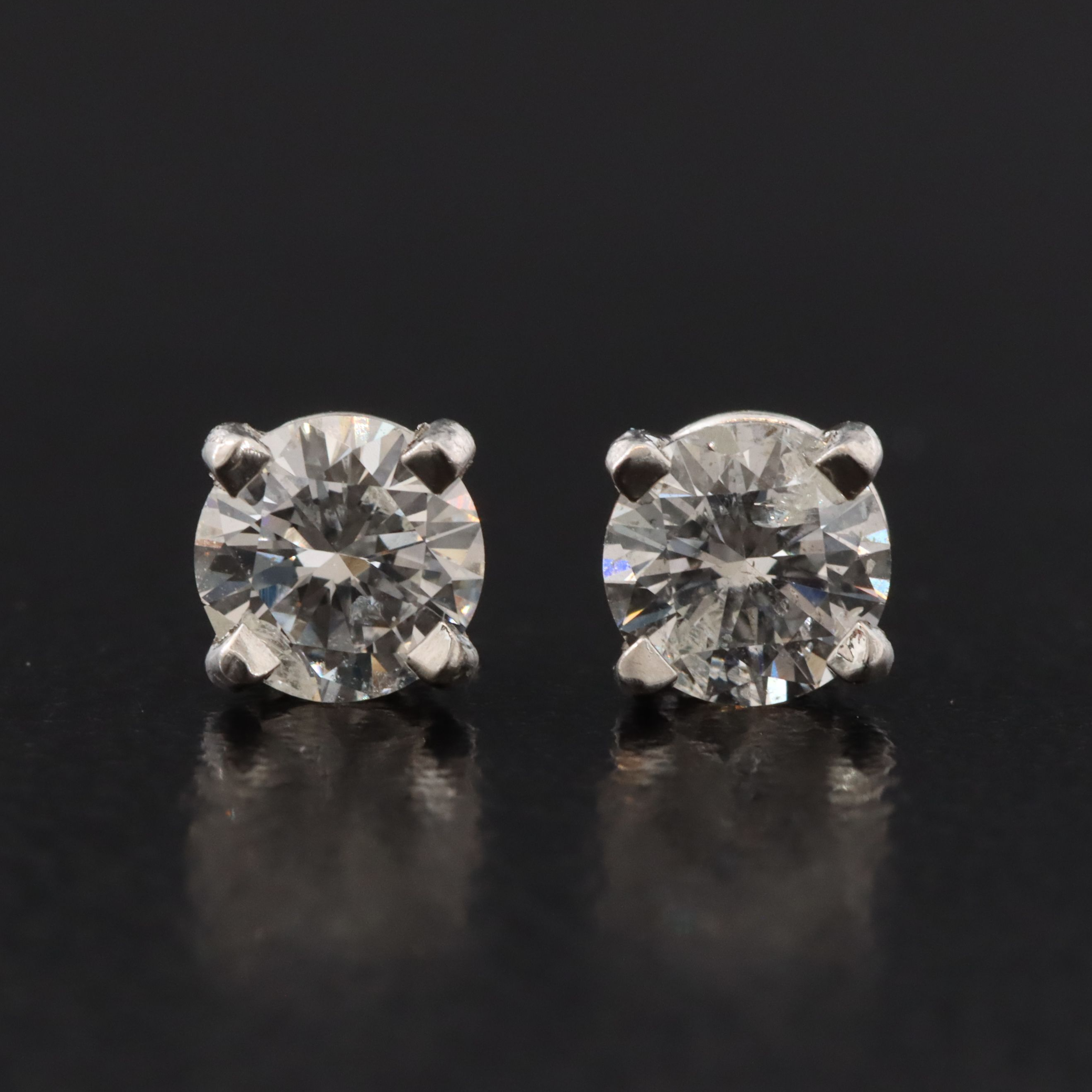 Platinum 0.50 CTW Diamond Stud Earrings