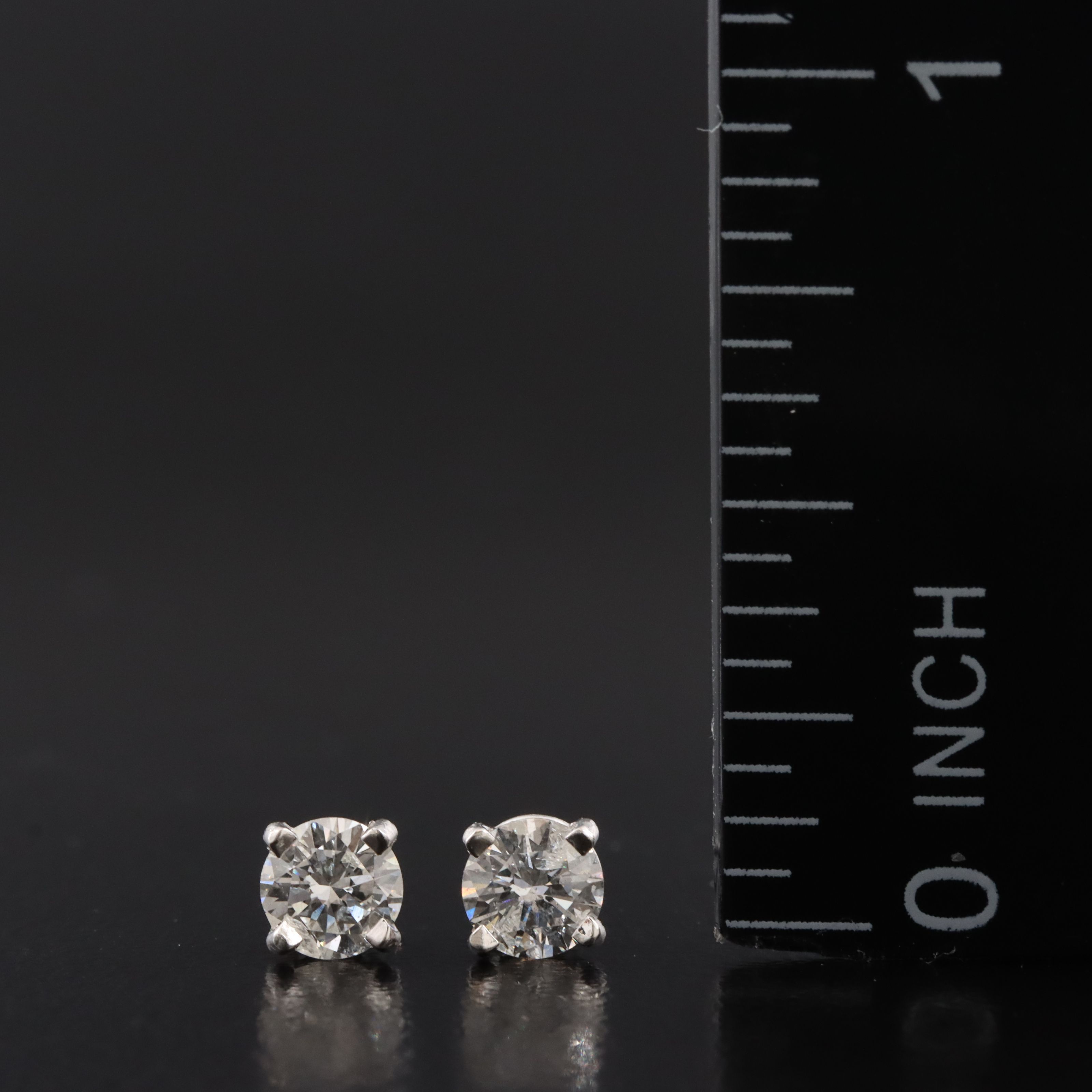 Platinum 0.50 CTW Diamond Stud Earrings