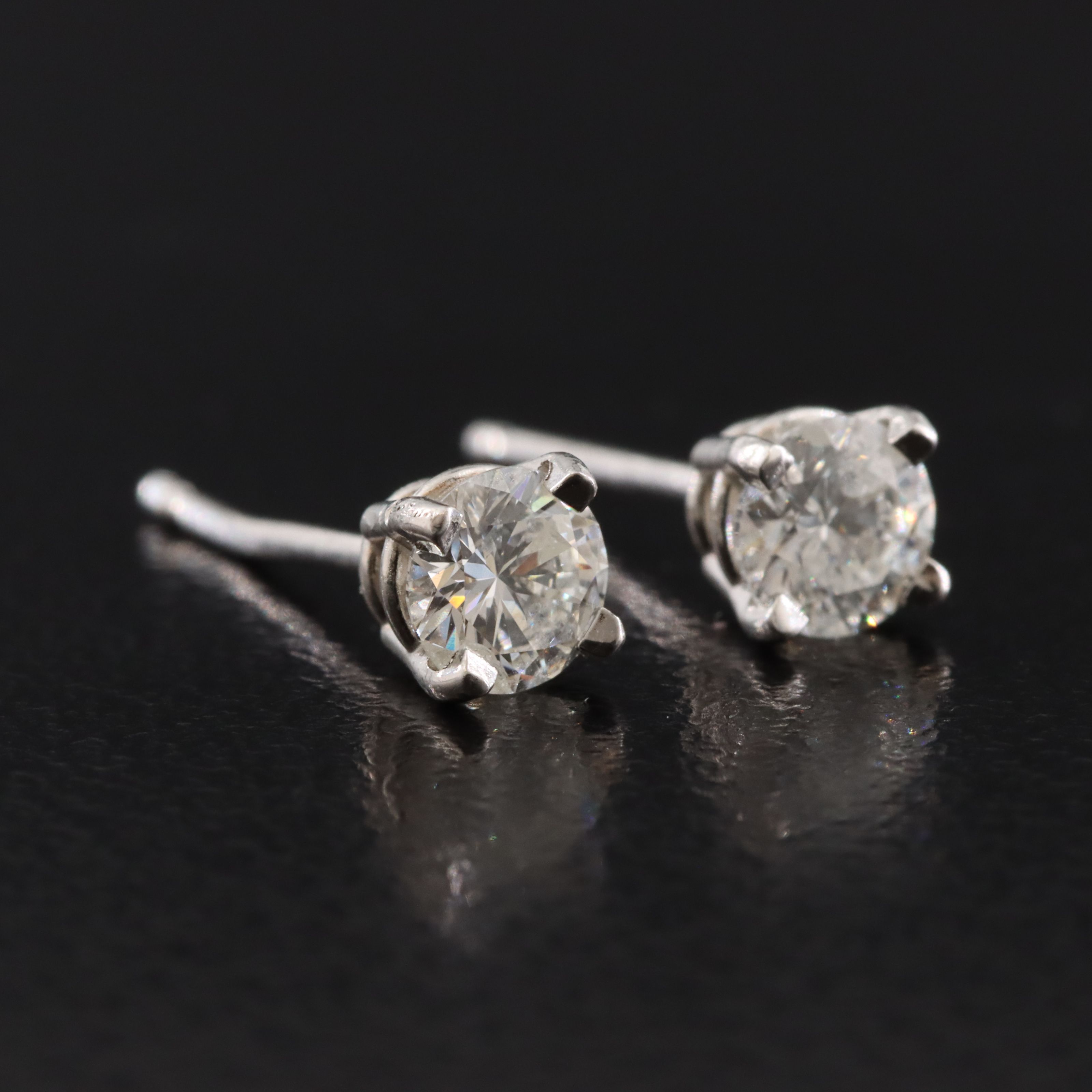 Platinum 0.50 CTW Diamond Stud Earrings
