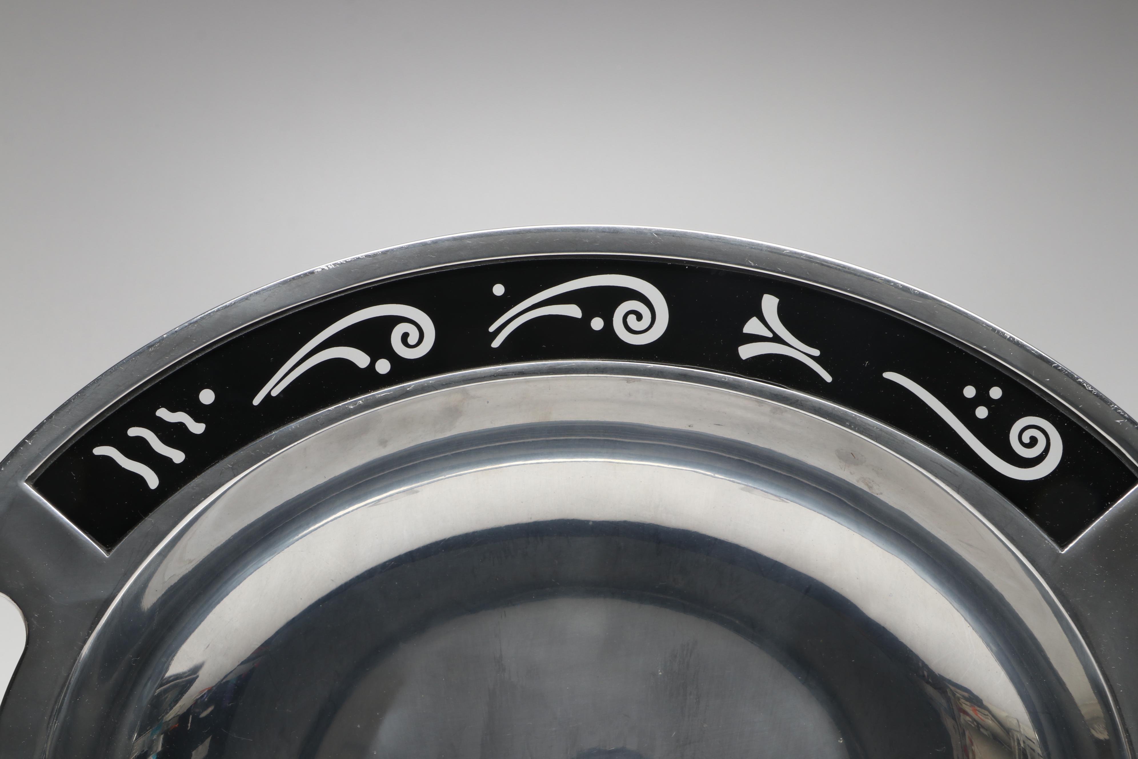 Lenox "Spyro Black" Metal Serving Bowl and Tray