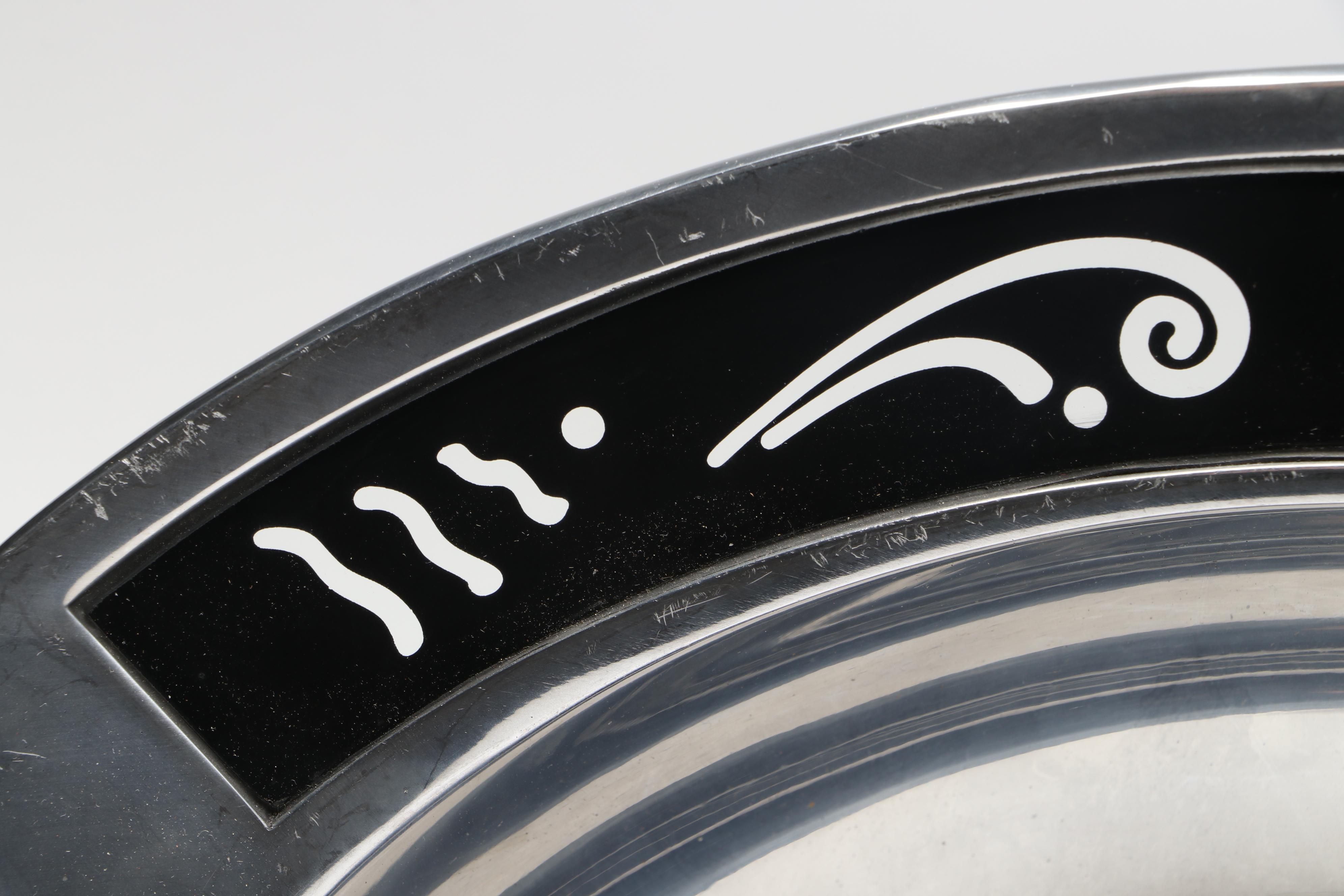 Lenox "Spyro Black" Metal Serving Bowl and Tray