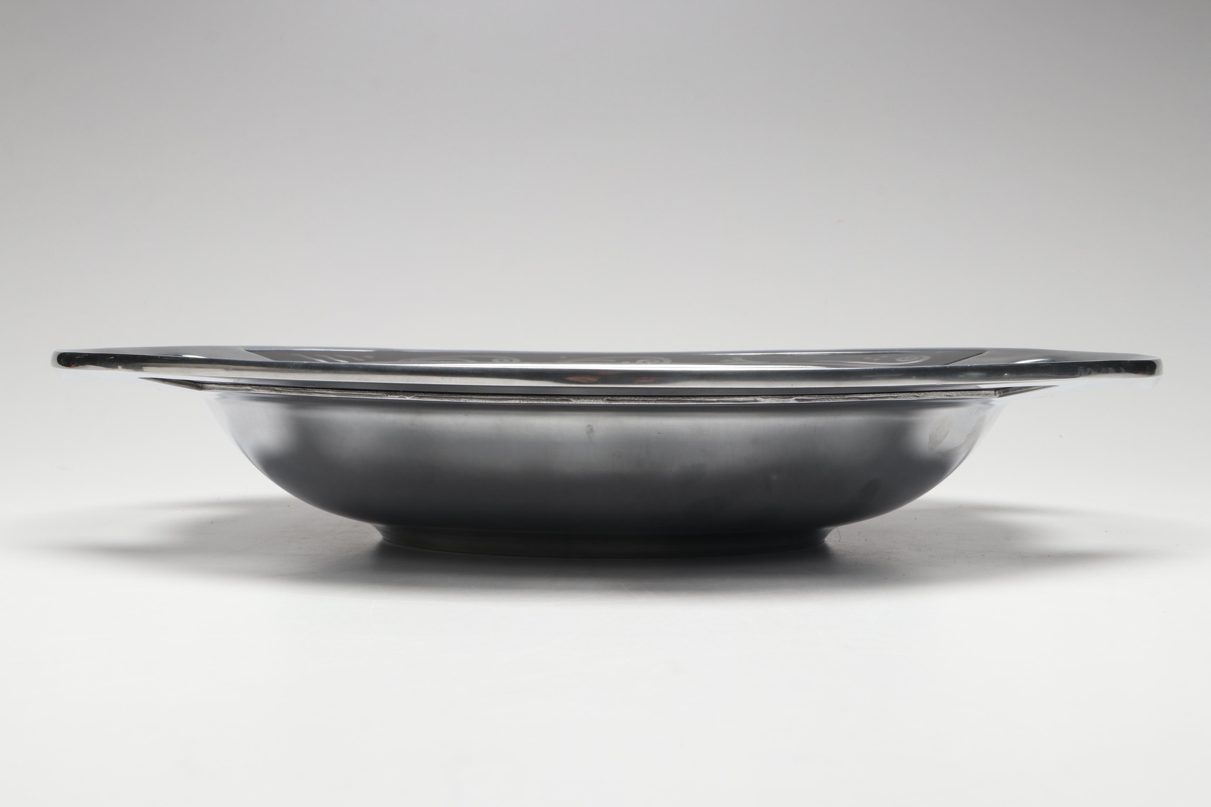 Lenox "Spyro Black" Metal Serving Bowl and Tray