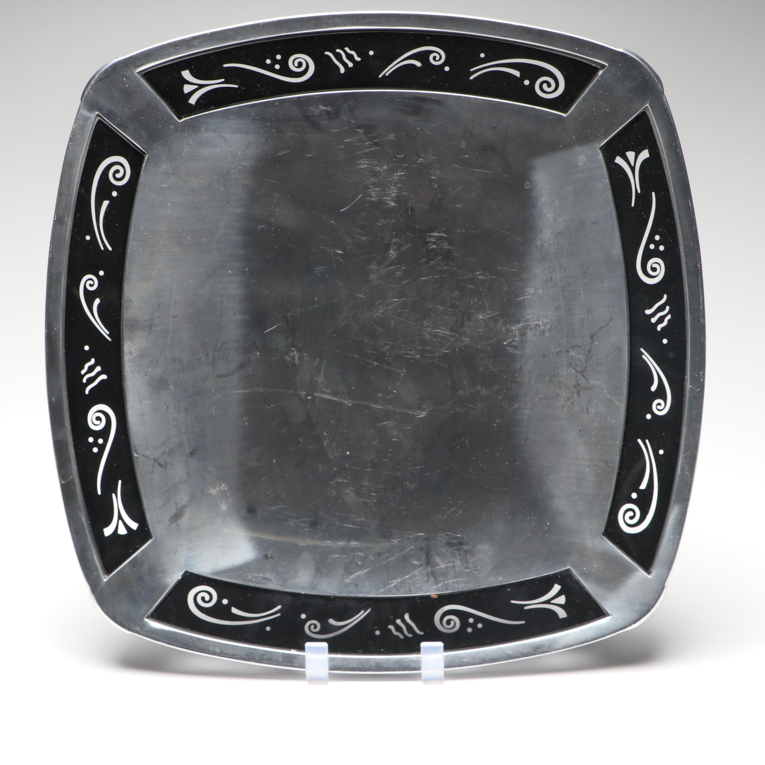 Lenox "Spyro Black" Metal Serving Bowl and Tray