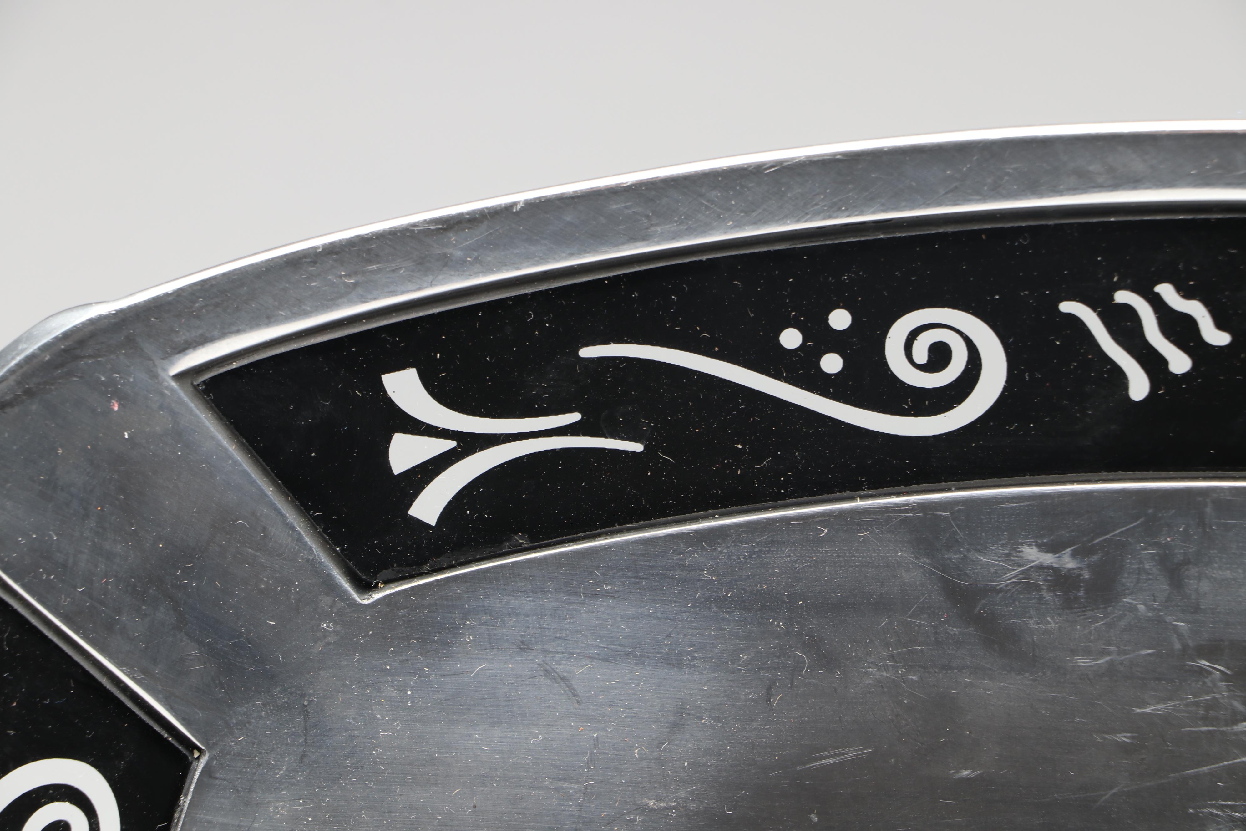 Lenox "Spyro Black" Metal Serving Bowl and Tray