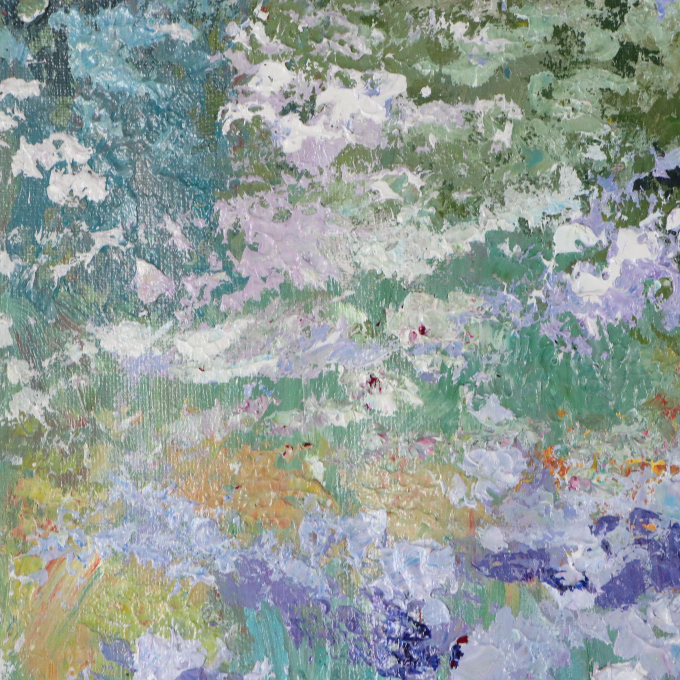 Floral Landscape Oil Painting, 21st Century