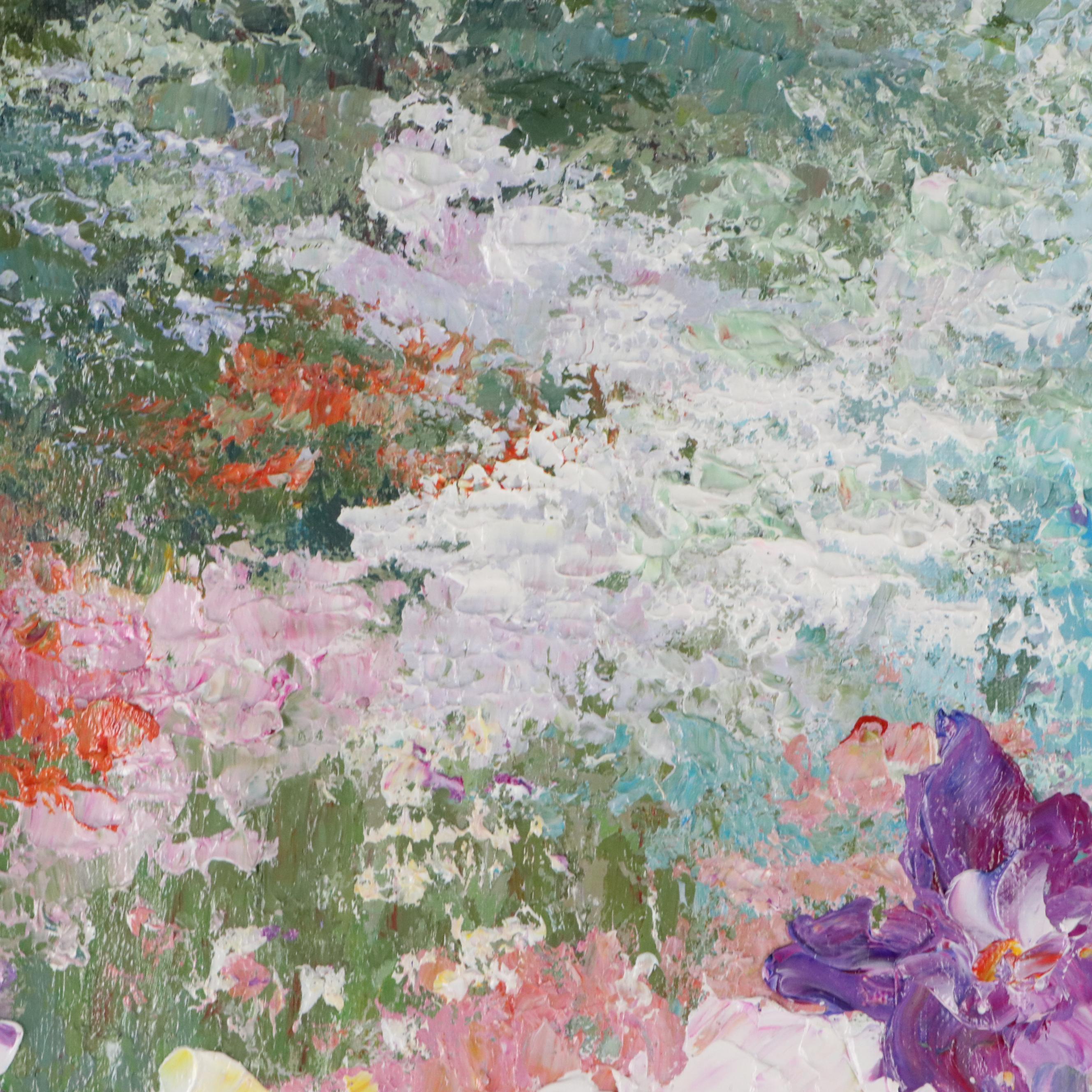 Floral Landscape Oil Painting, 21st Century