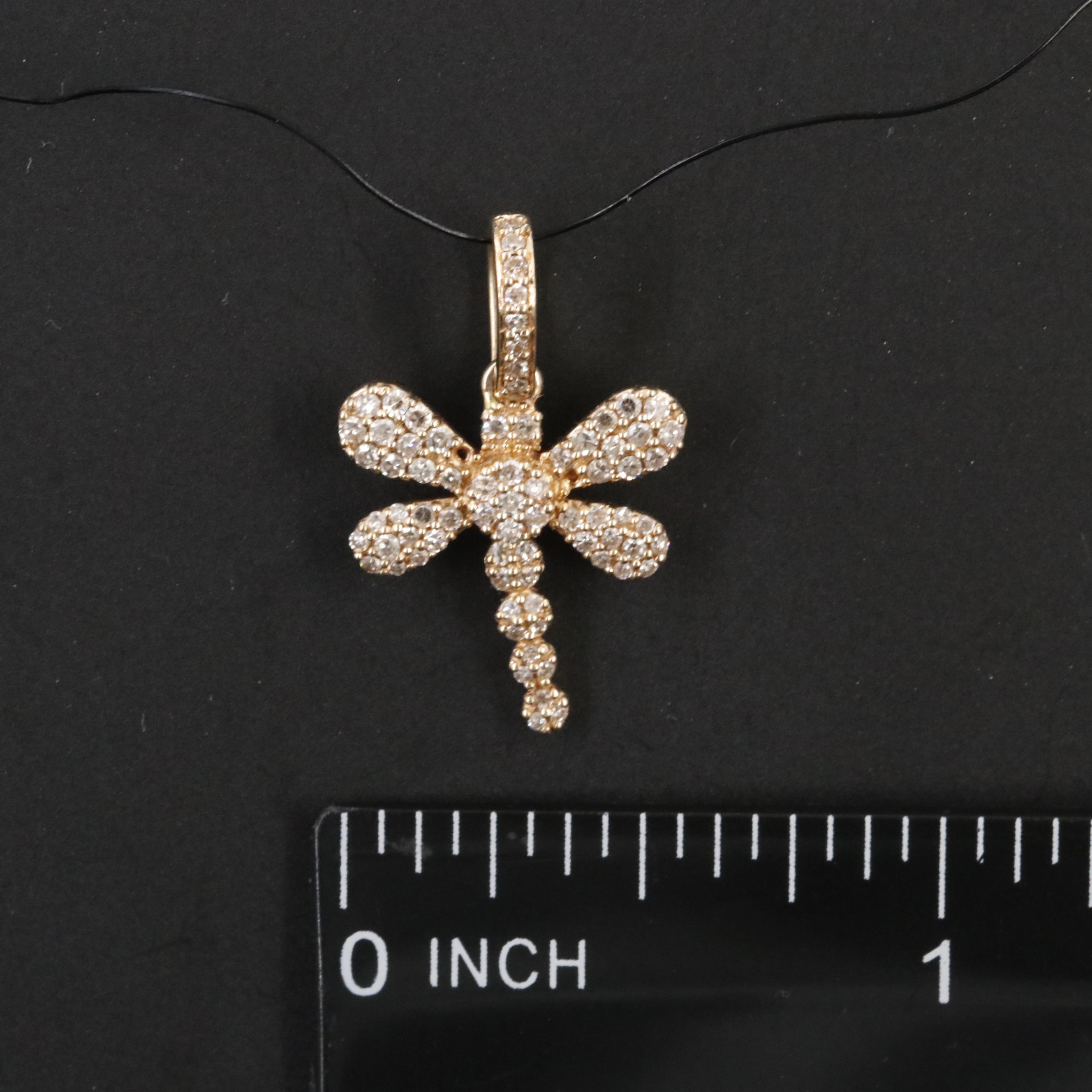 14K 0.31 CTW Diamond Dragonfly Pendant