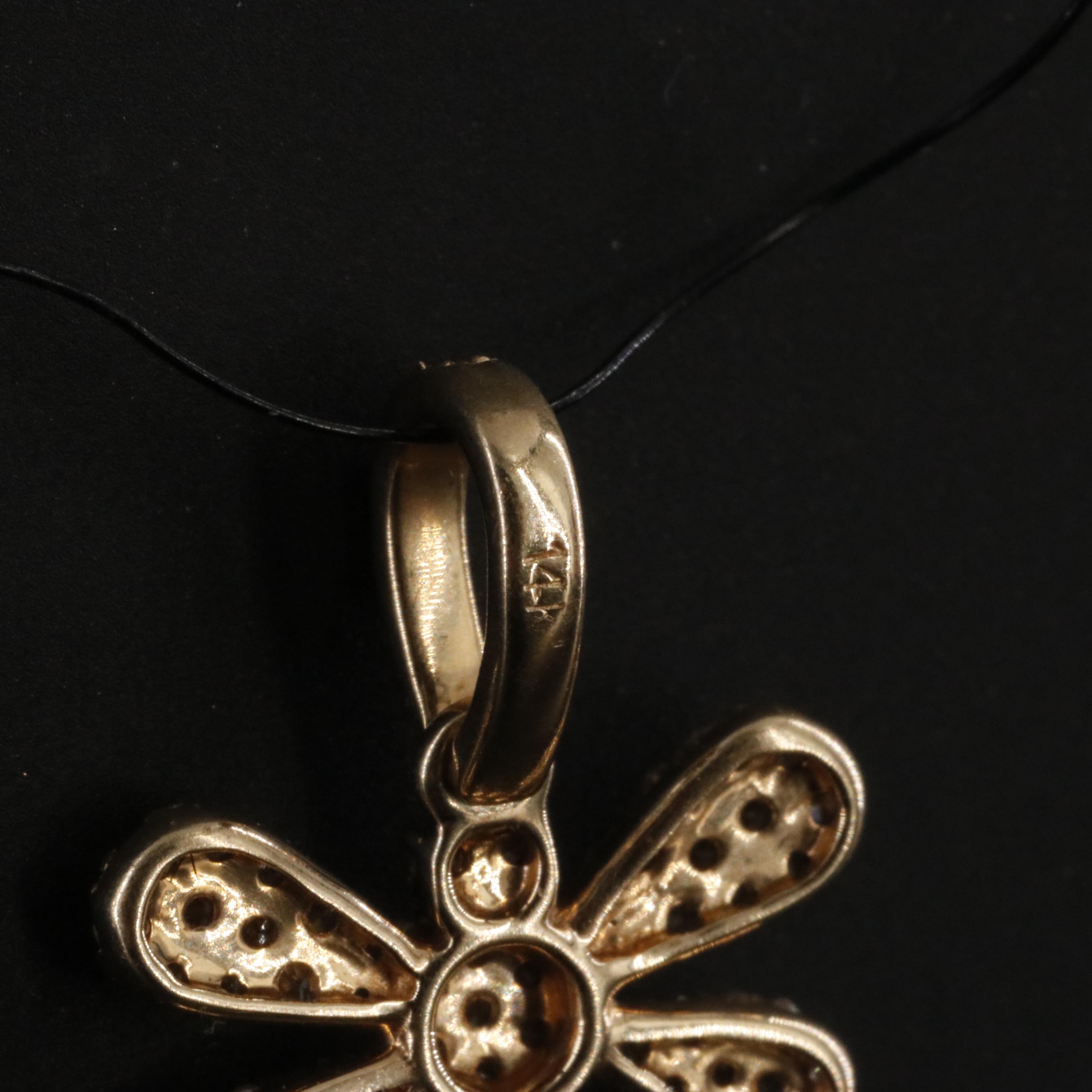 14K 0.31 CTW Diamond Dragonfly Pendant