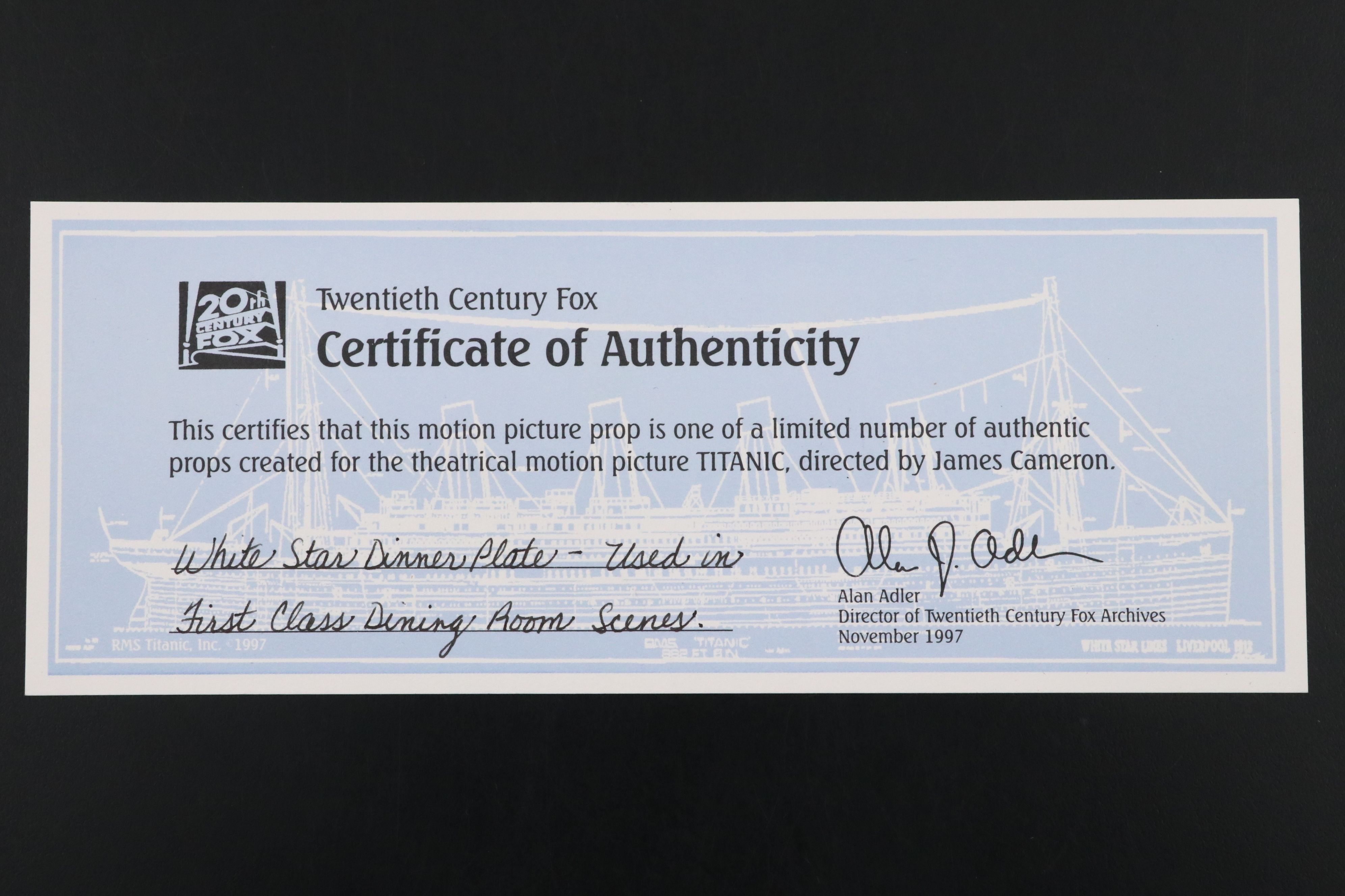 RMS Titanic Tile with Movie Prop Plate, Creamer, Saucer and More