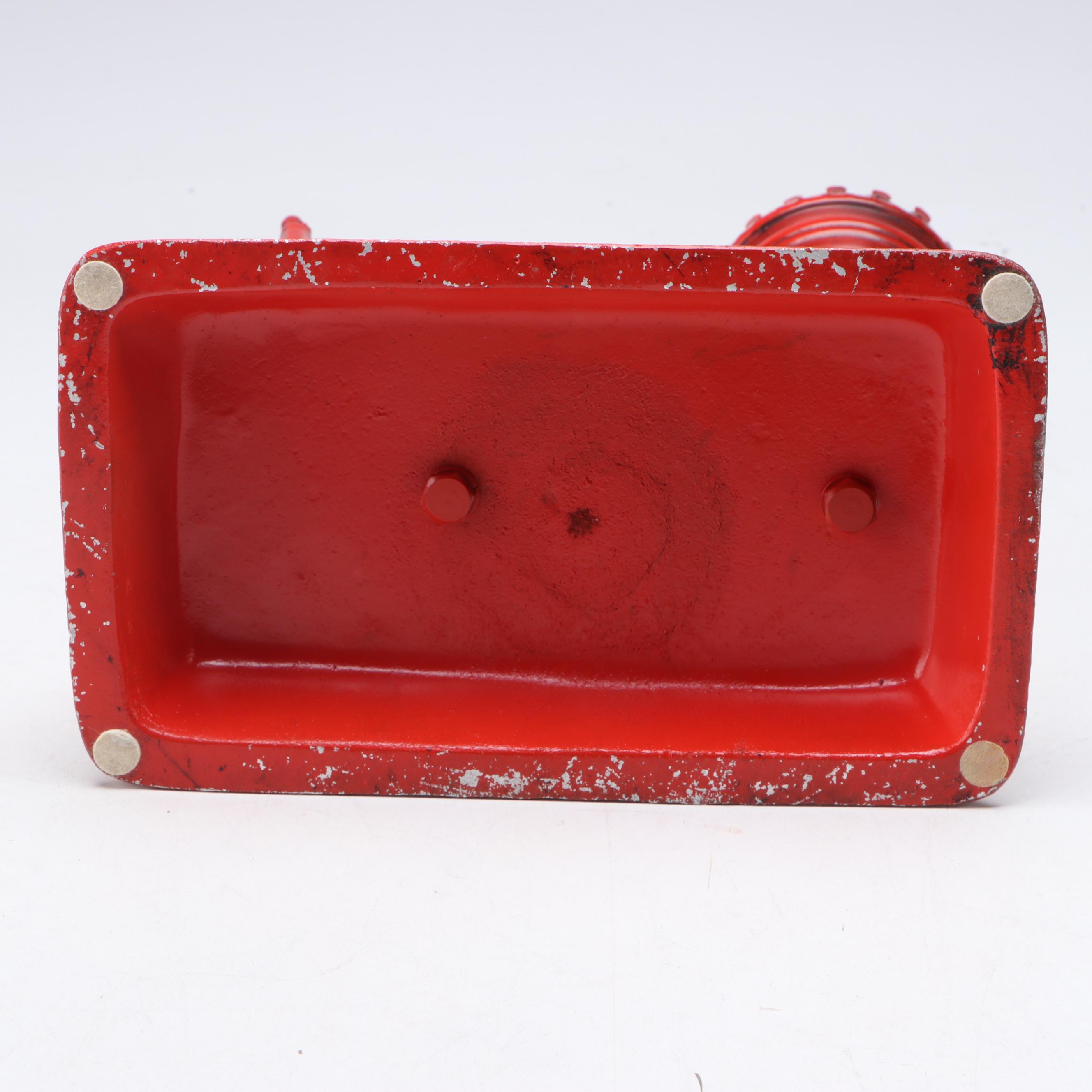 Colonial Soldier Red Cast Iron Figural Candlestick